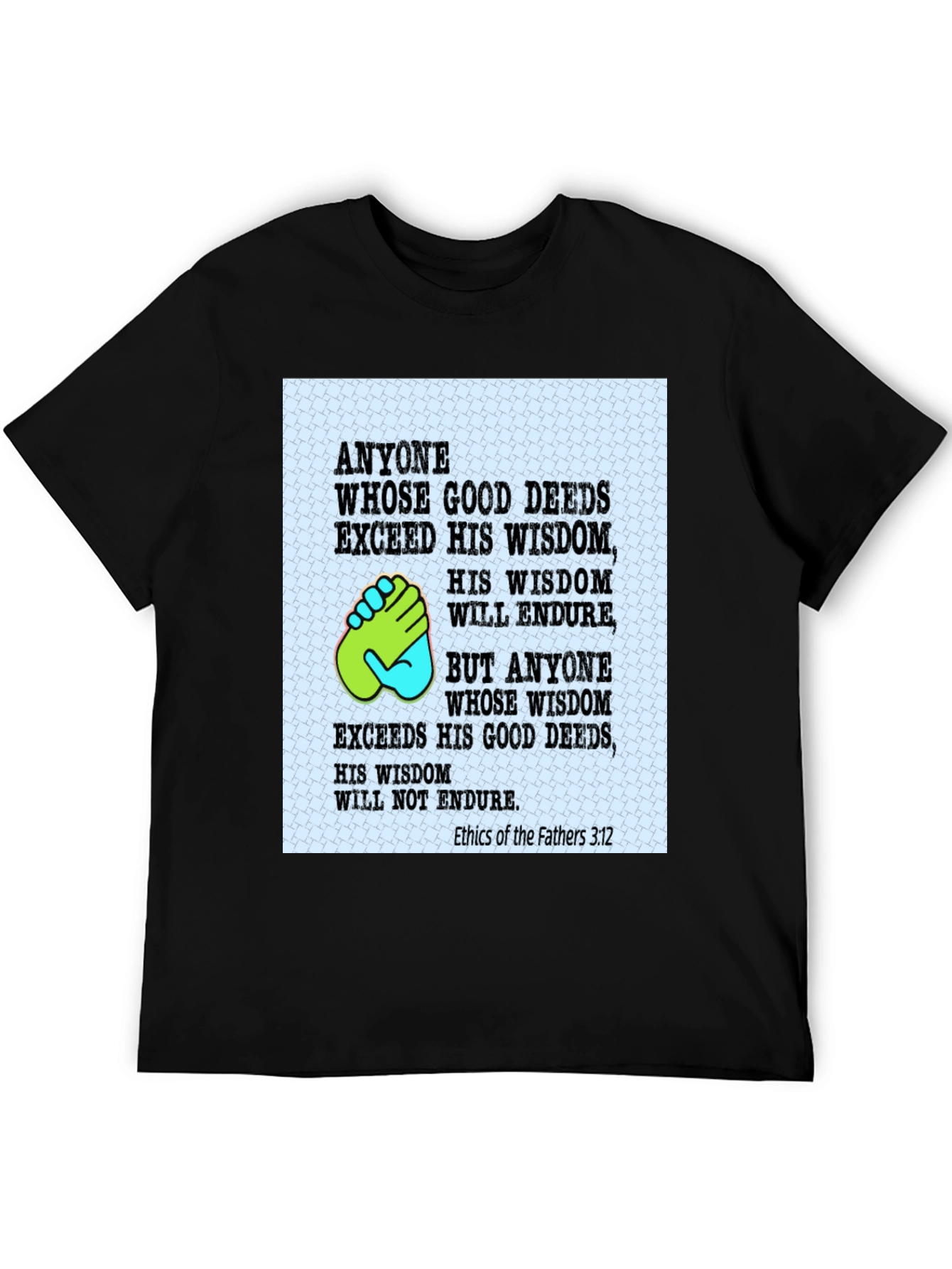 Wisdom & Deeds T-Shirt - Black Cotton Blend