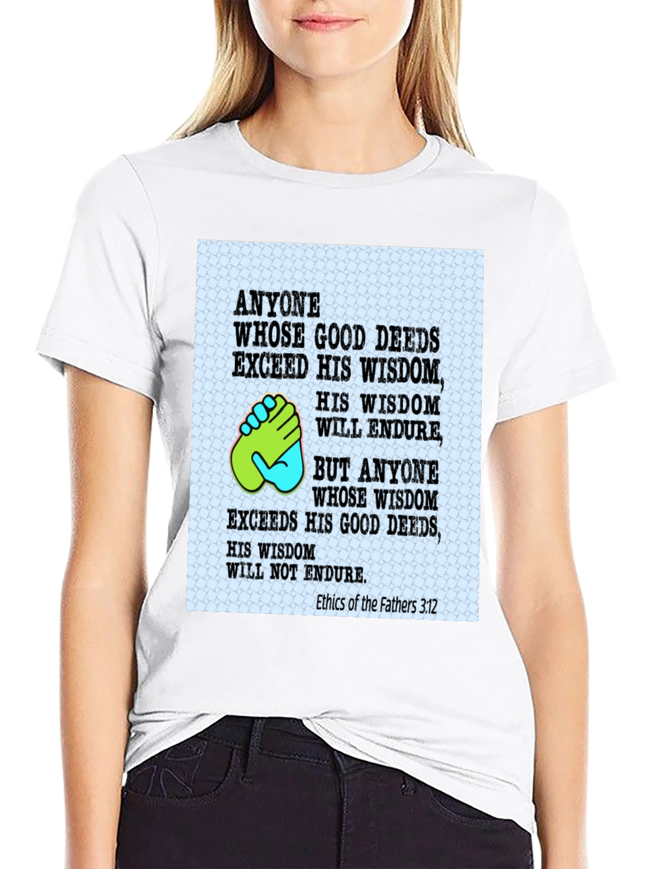 Wisdom & Deeds T-Shirt - Black Cotton Blend