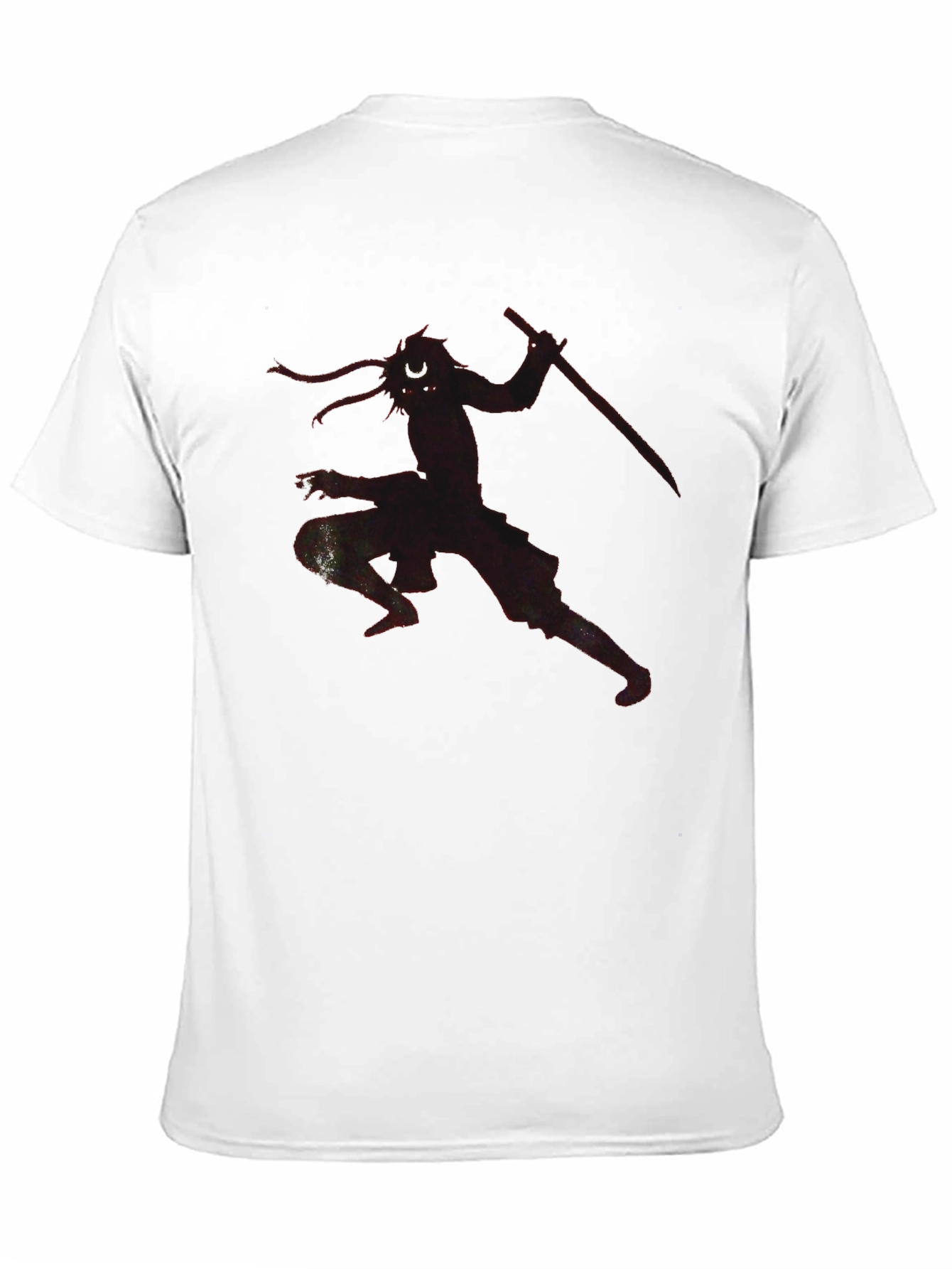 Samurai Warrior Graphic Tee - Black Cotton Blend