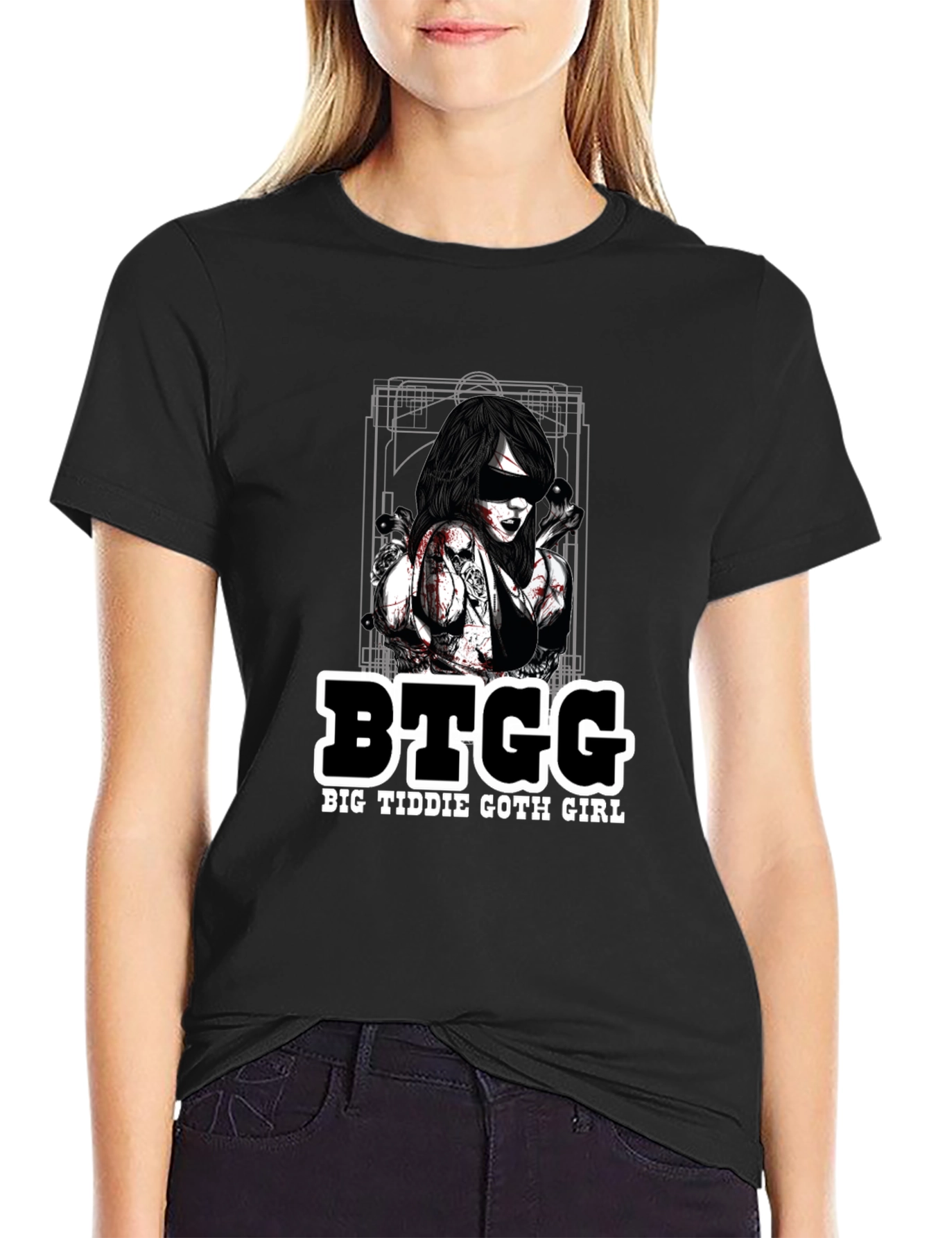 BTGG Big Tiddie Goth Girl Black T-Shirt