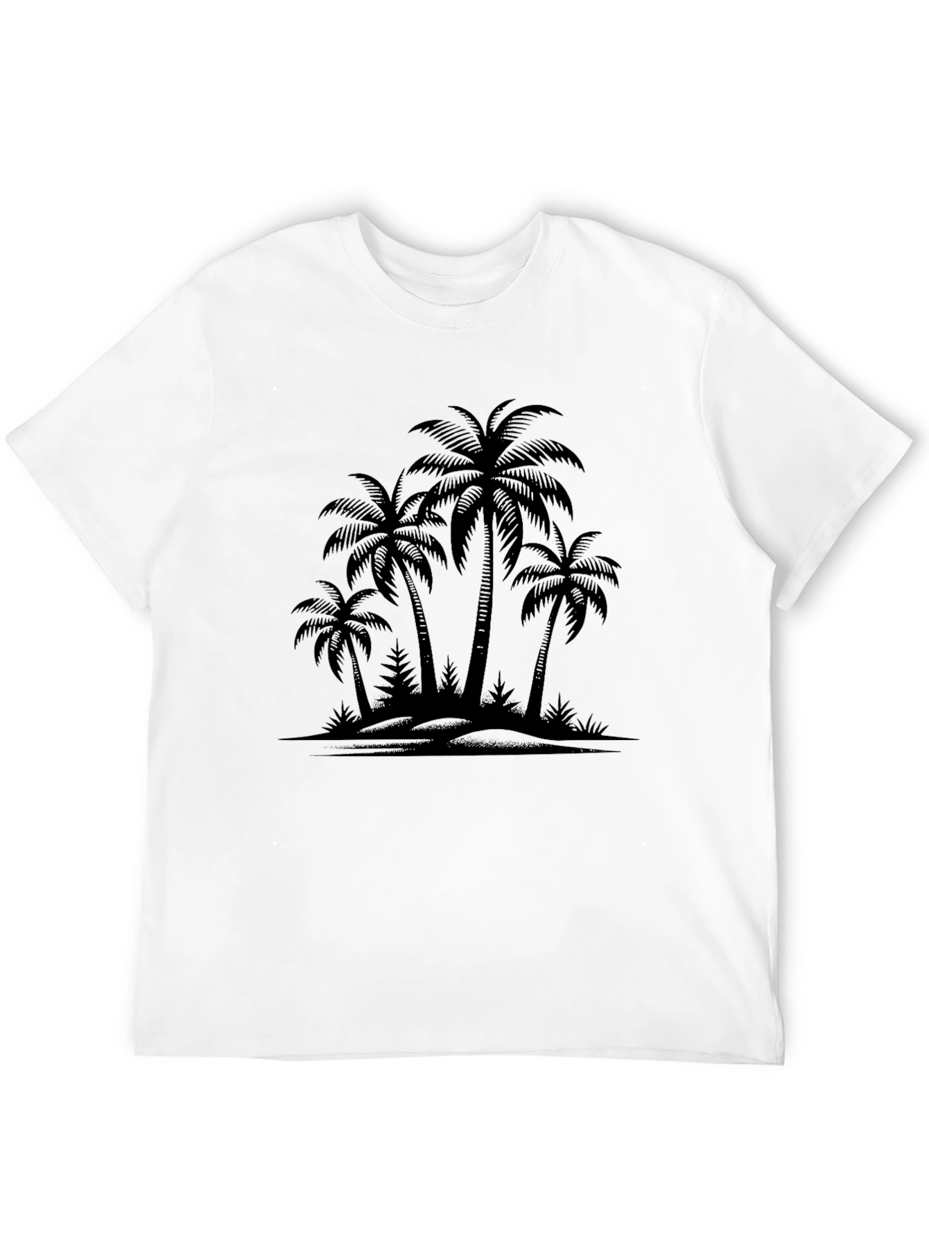 Palm Tree Silhouette Graphic Black T-Shirt