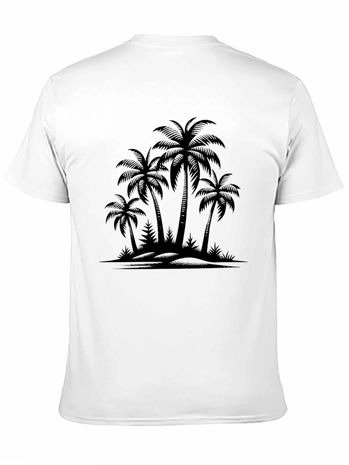 Palm Tree Silhouette Graphic Black T-Shirt