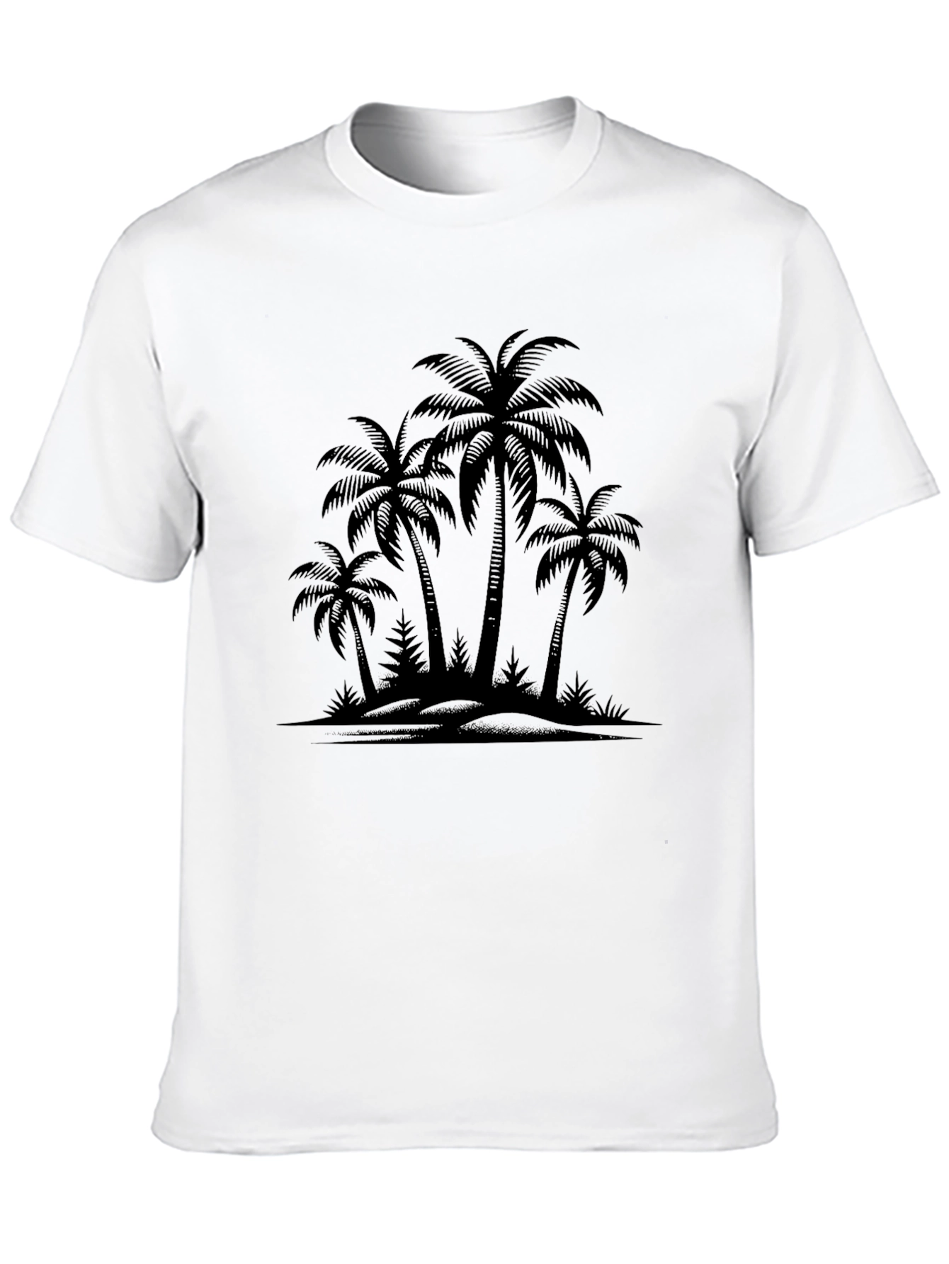 Palm Tree Silhouette Graphic Black T-Shirt