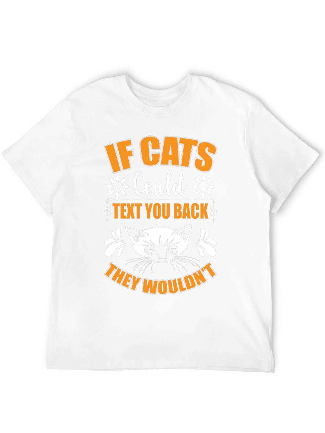 If Cats Could Text Black Graphic T-Shirt