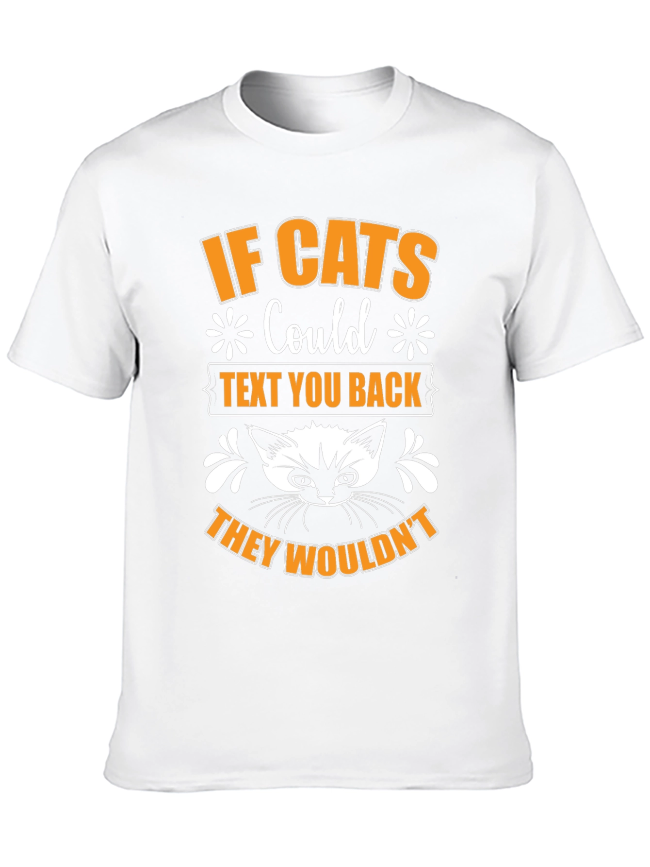 If Cats Could Text Black Graphic T-Shirt