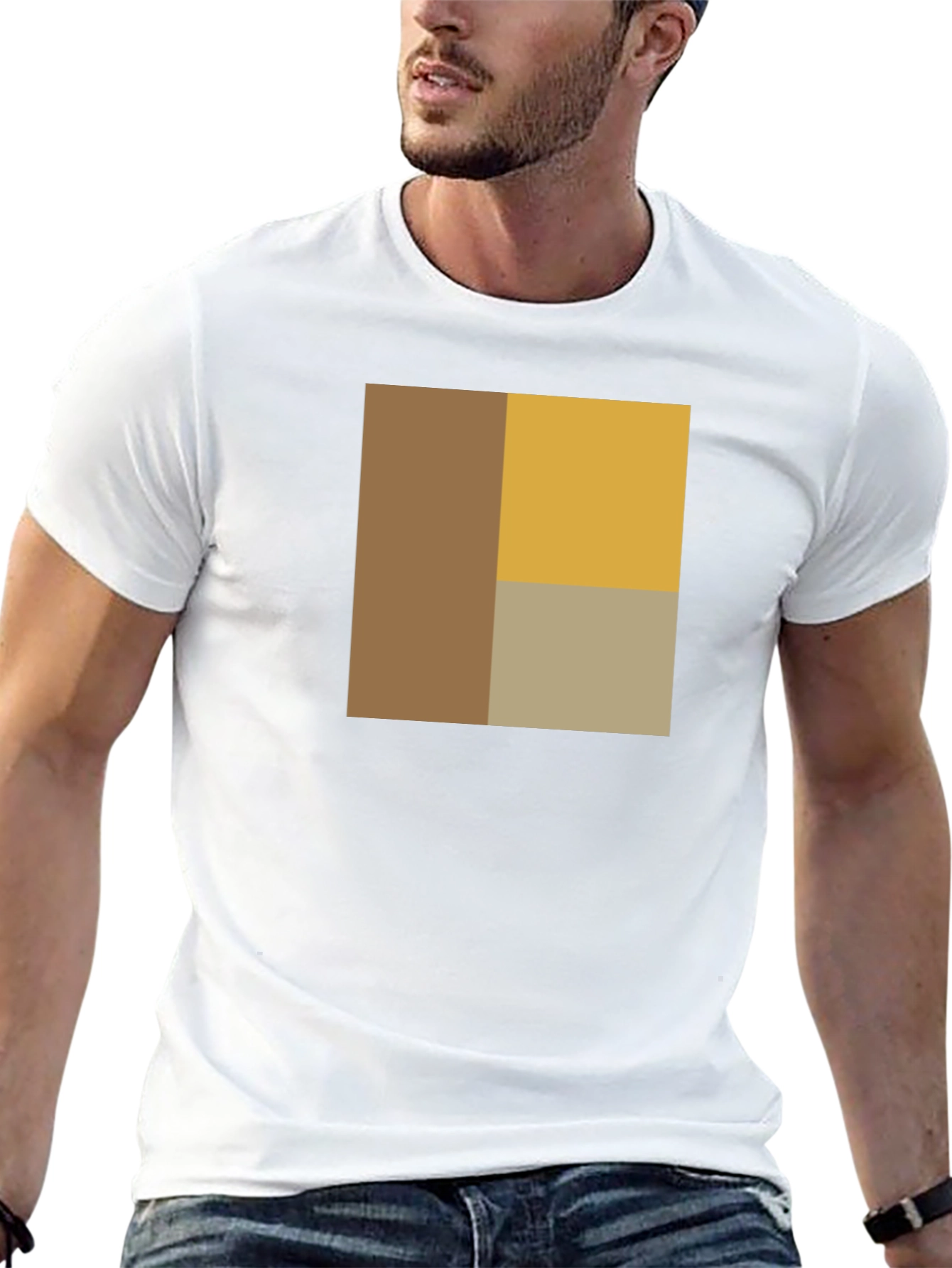 Modern Block Design Black T-Shirt