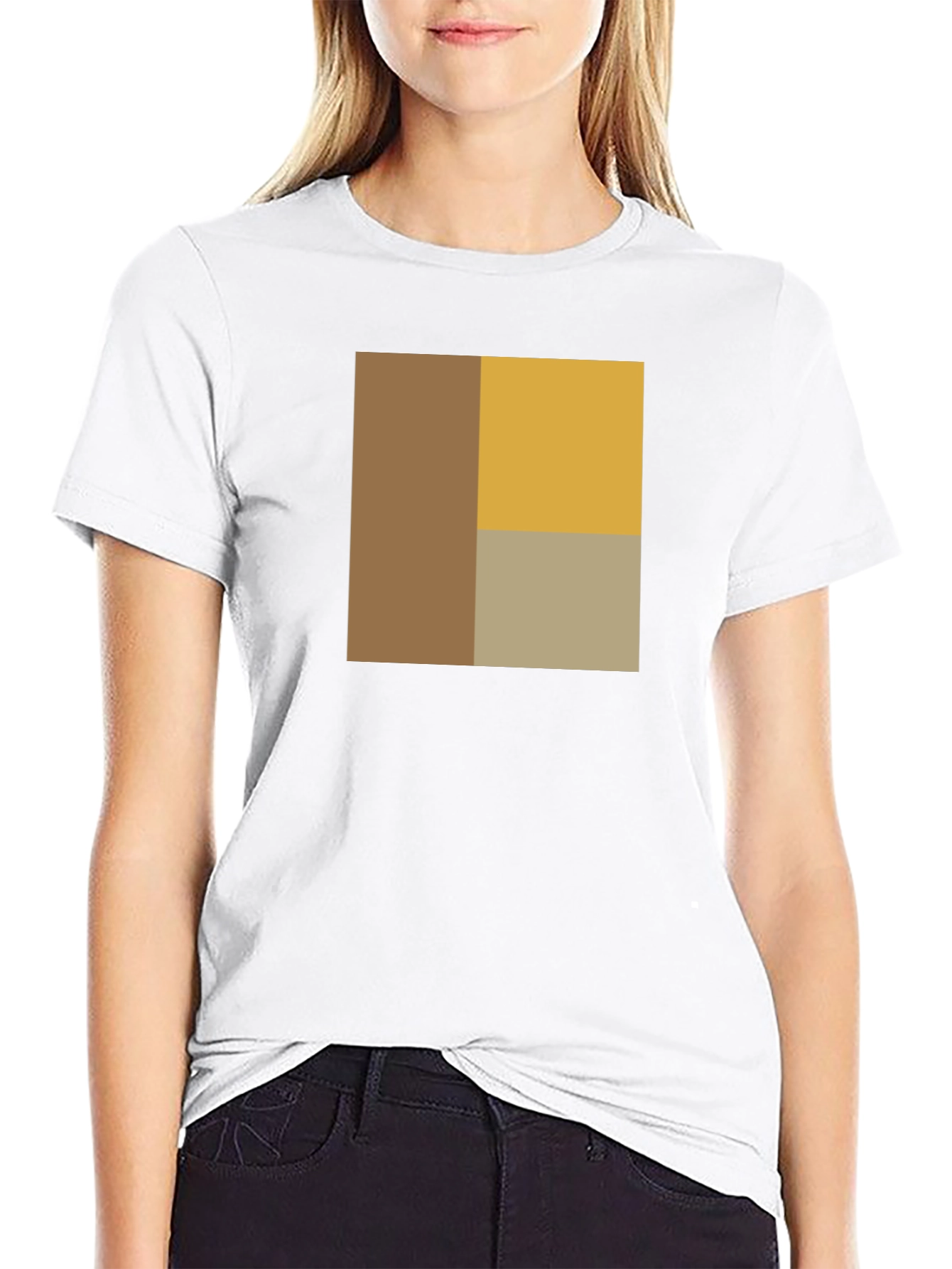 Modern Block Design Black T-Shirt