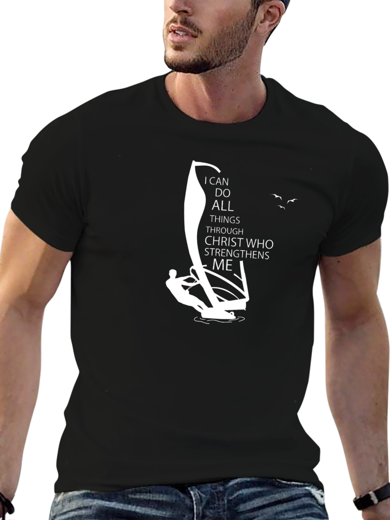 Inspirational Graphic Tee - Windsurfing Faith T-Shirt