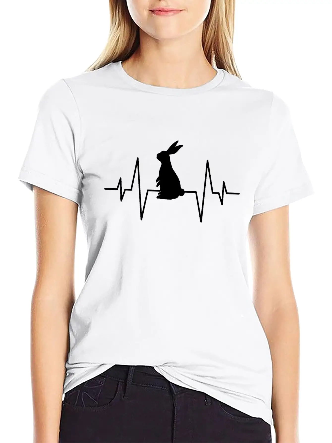 Rabbit Heartbeat Unisex Casual T-Shirt – Clean Design For Daily Comfort