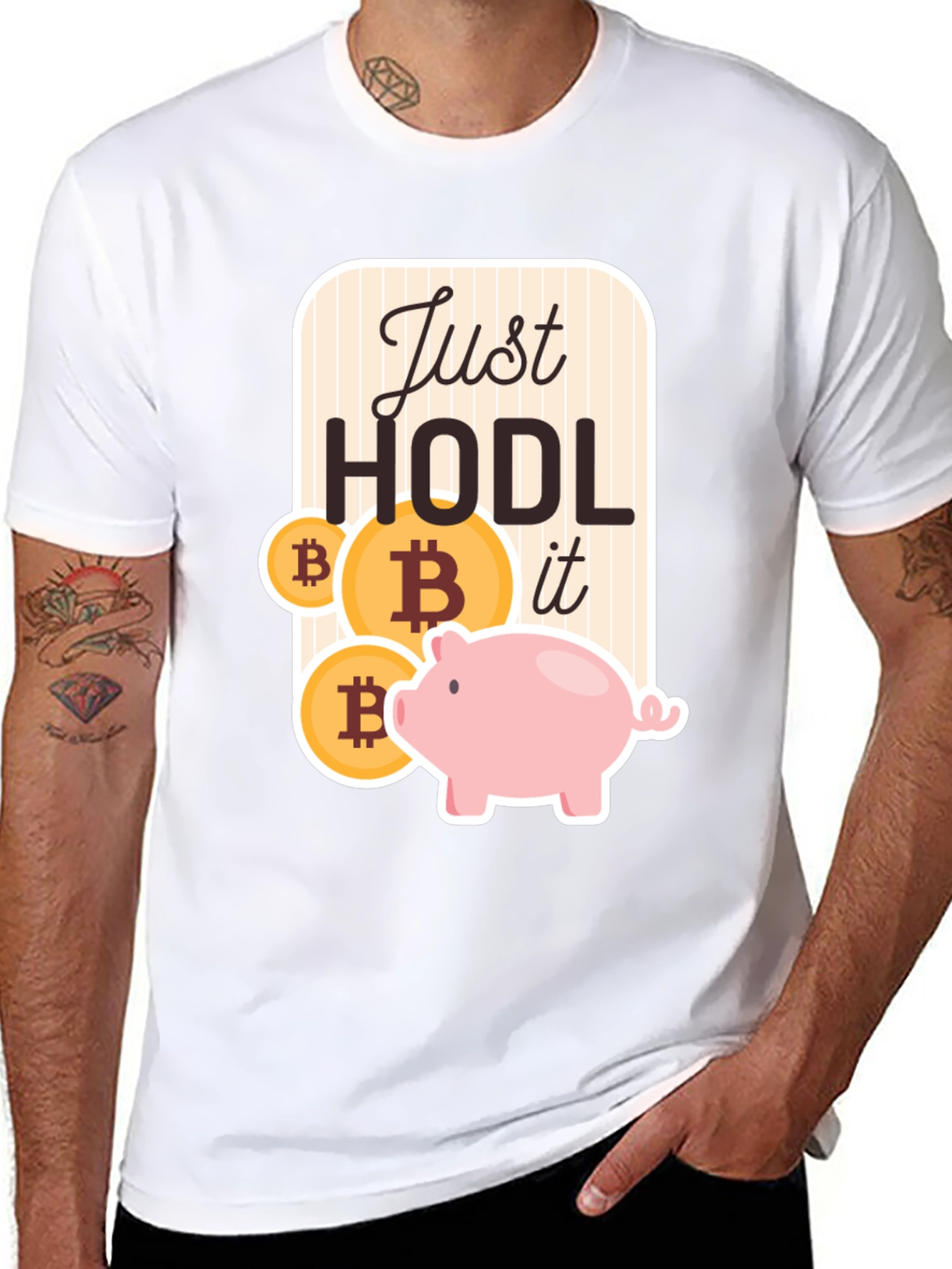 Just HODL it - Bitcoin Crypto Piggy Bank T-Shirt