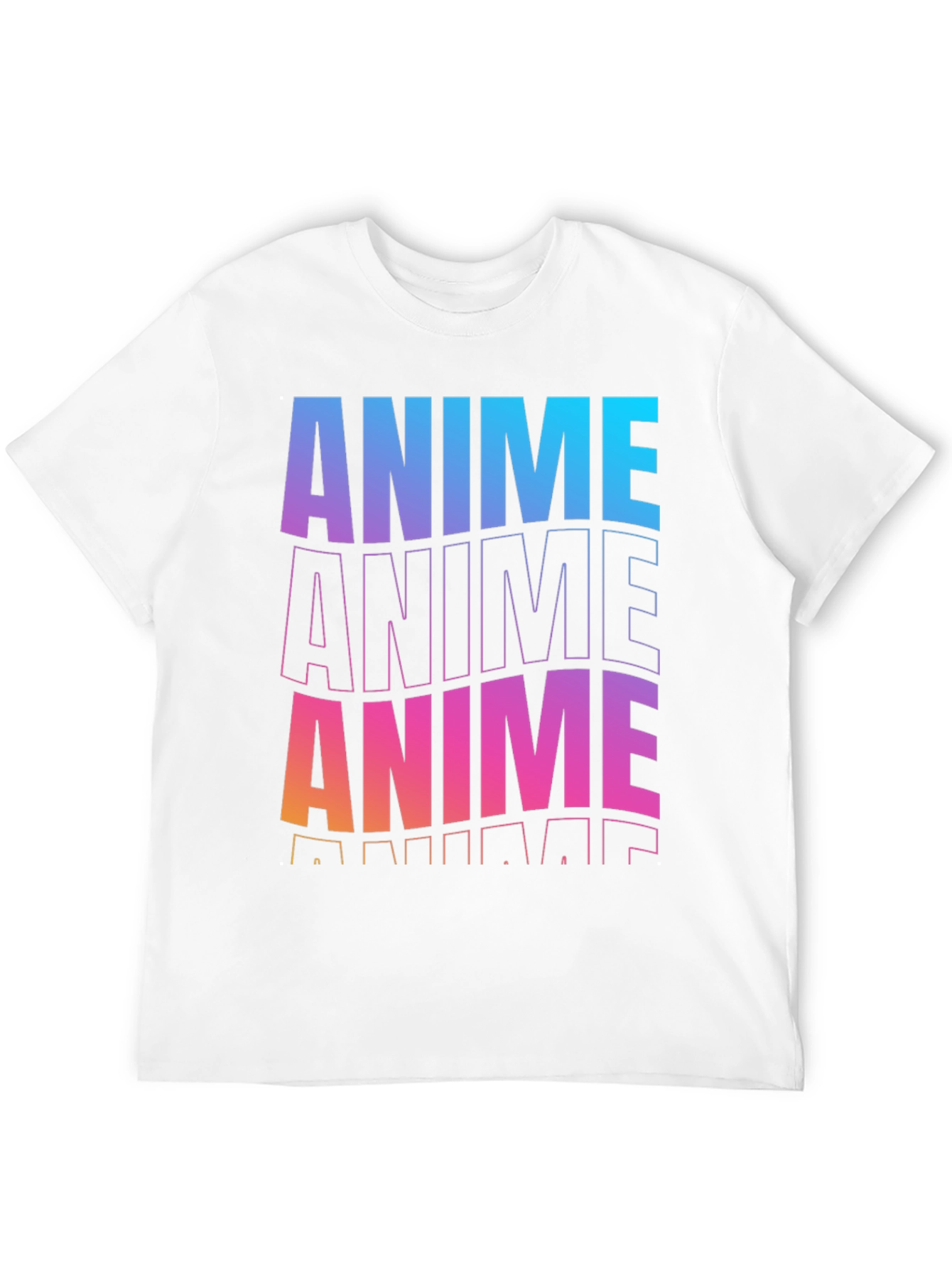 Anime Gradient Graphic Black T-Shirt