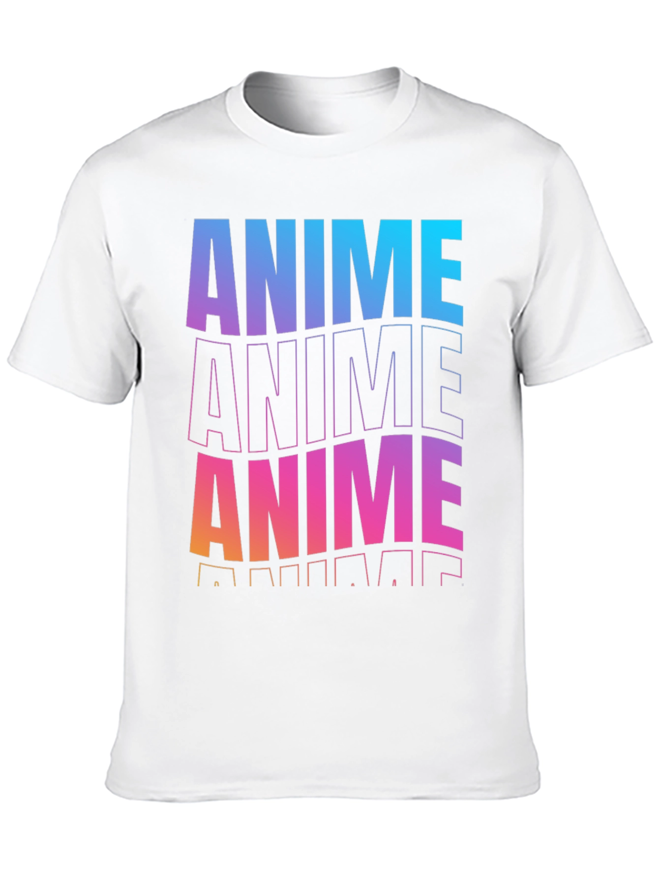 Anime Gradient Graphic Black T-Shirt