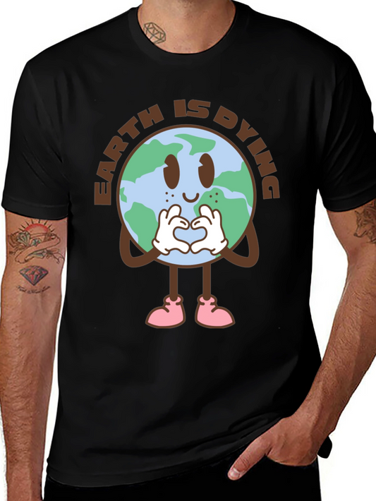 Earth is Dying Graphic T-Shirt - Black Cotton Tee