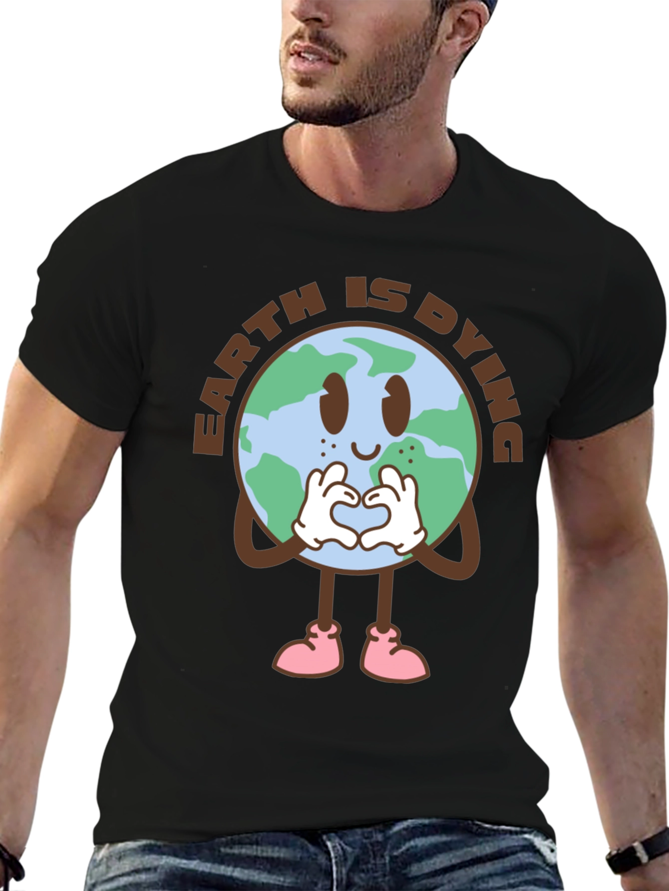 Earth is Dying Graphic T-Shirt - Black Cotton Tee