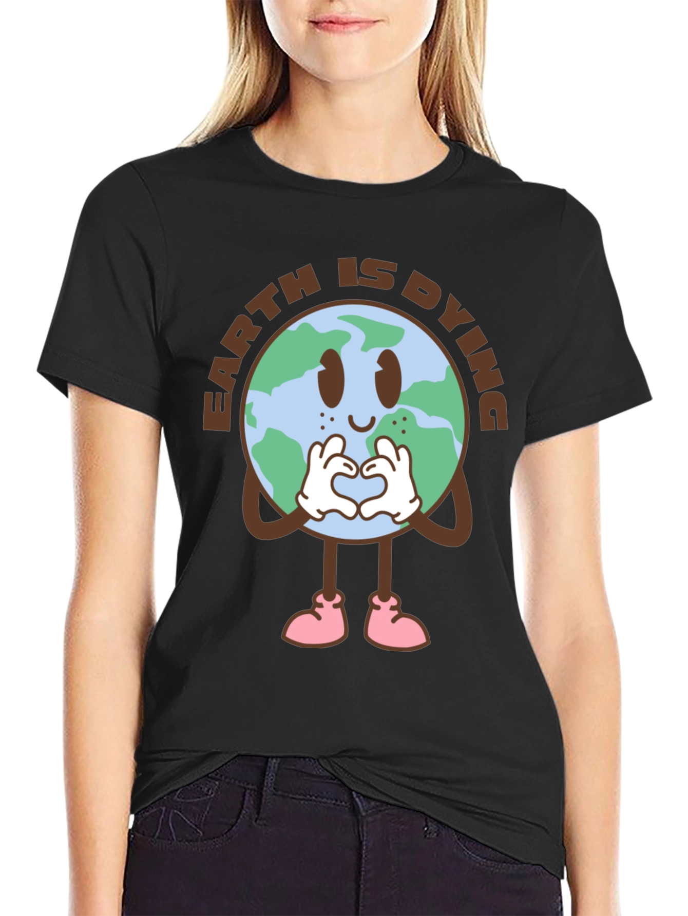 Earth is Dying Graphic T-Shirt - Black Cotton Tee