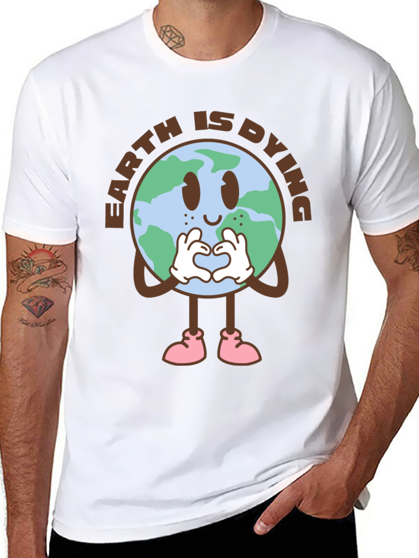 Earth is Dying Graphic T-Shirt - Black Cotton Tee
