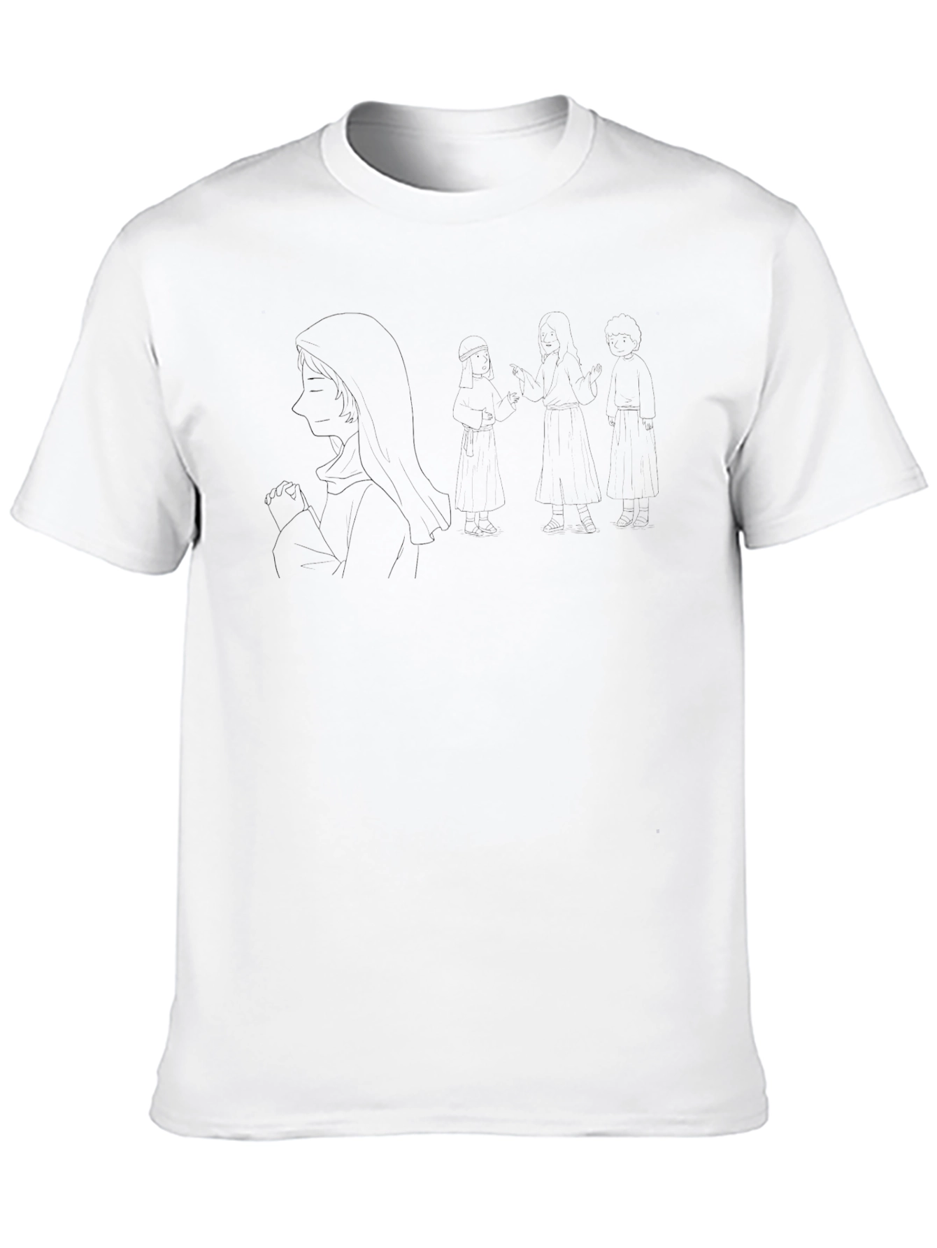 Black Graphic Tee with Anime Design