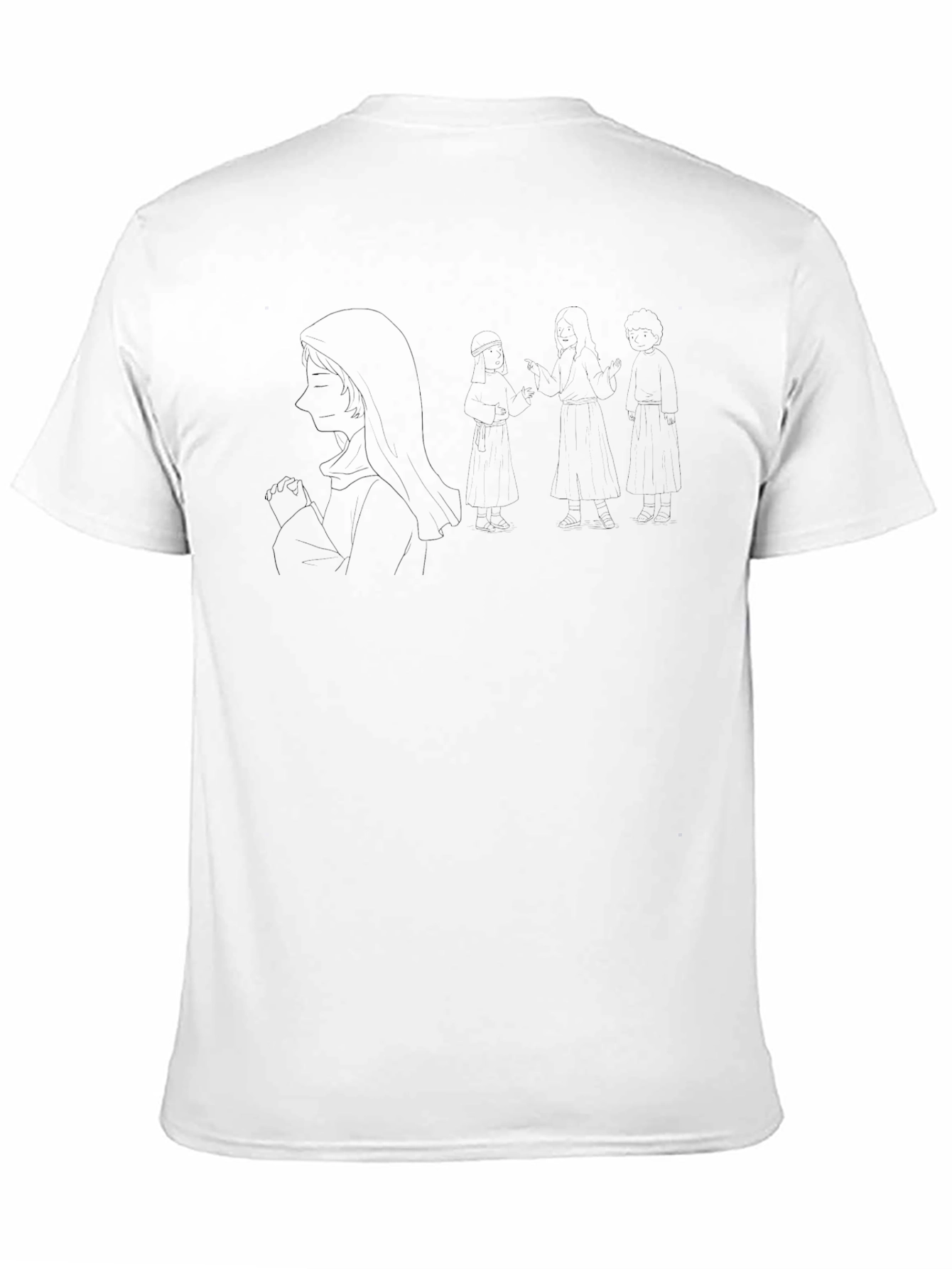 Black Graphic Tee with Anime Design