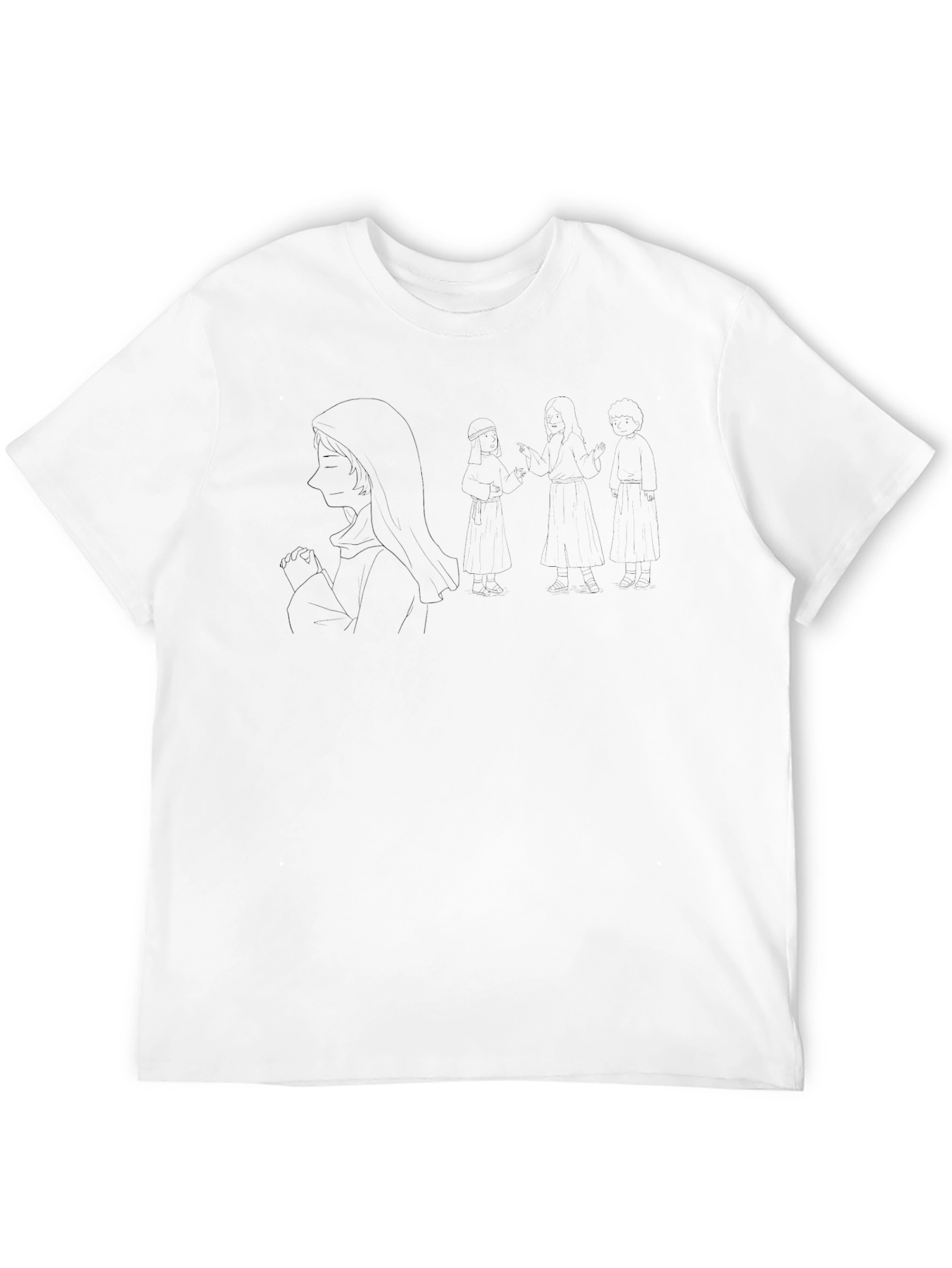 Black Graphic Tee with Anime Design