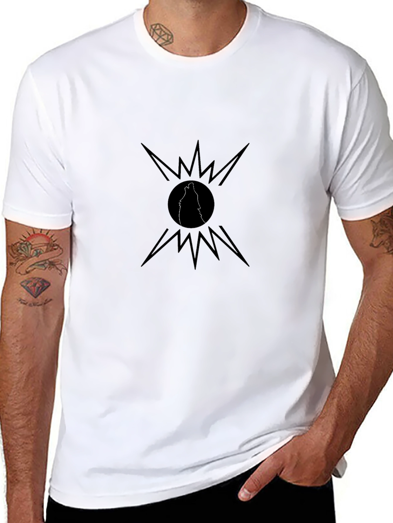 Black Wolf Howl T-Shirt - Graphic Tee