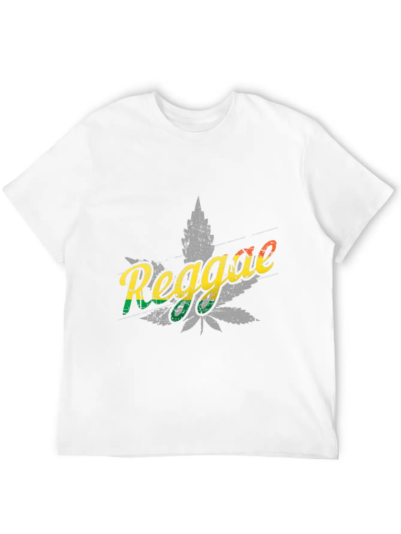 Reggae Colors And Leaf T-Shirt Unisex Casual T-Shirt – Clean Design For Daily Comfort