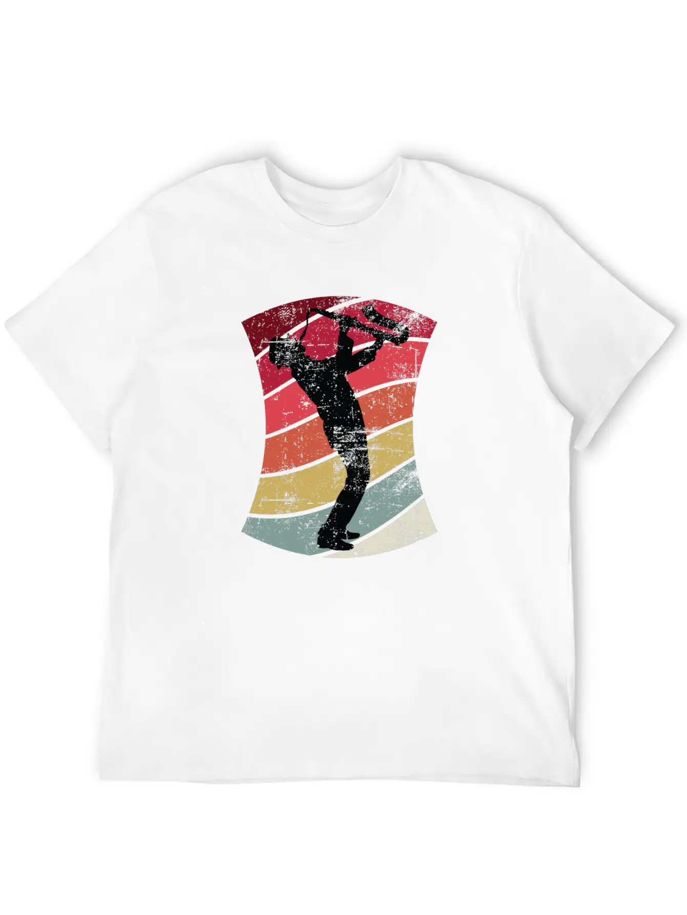 Retro Jazz Saxophone Player Unisex Casual T-Shirt – Clean Design For Daily Comfort
