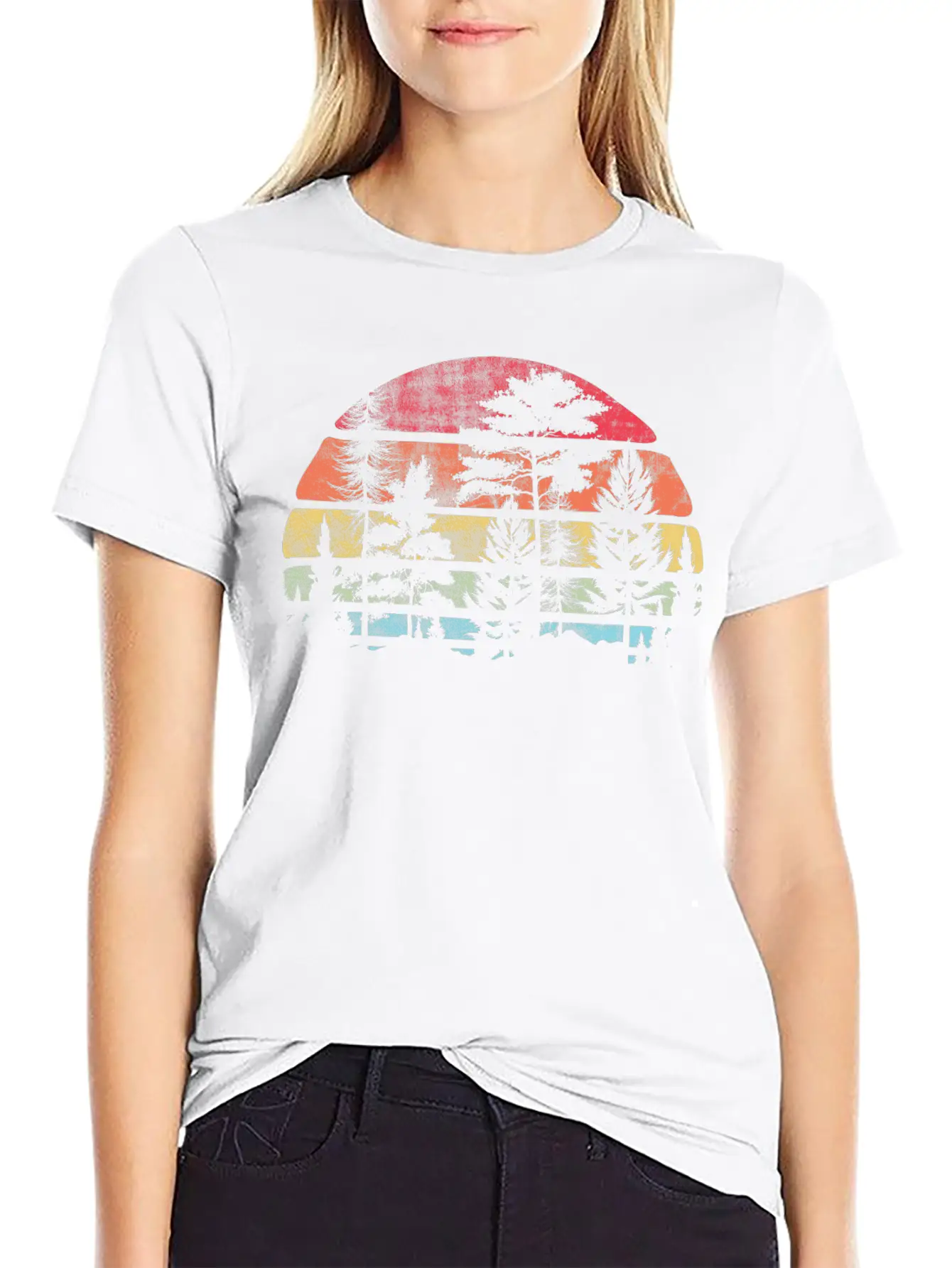 Retro Style Wildlife Trees Outdoors Nature Forest Unisex Casual T-Shirt – Clean Design For Daily Comfort
