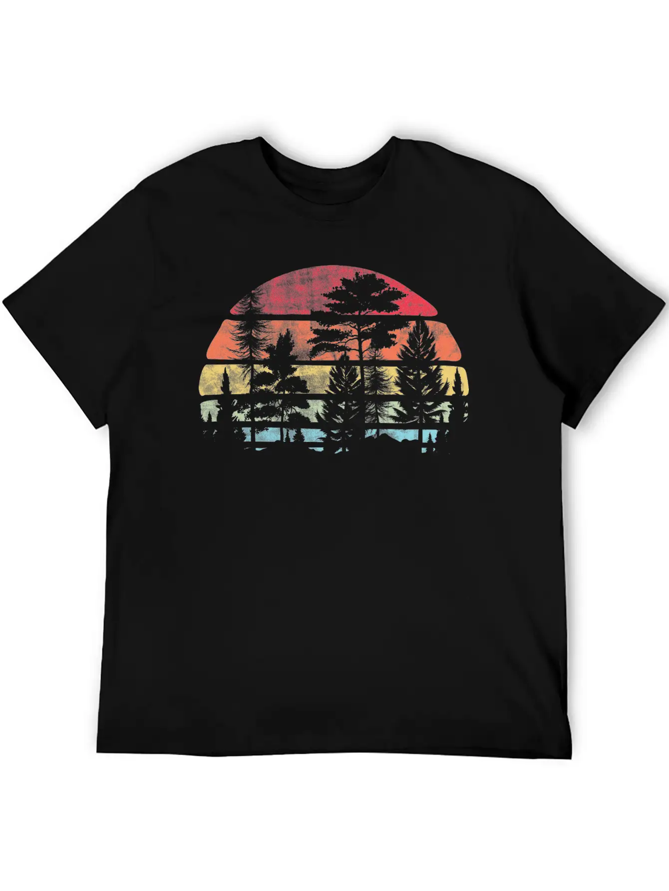 Retro Style Wildlife Trees Outdoors Nature Forest Unisex Casual T-Shirt – Clean Design For Daily Comfort