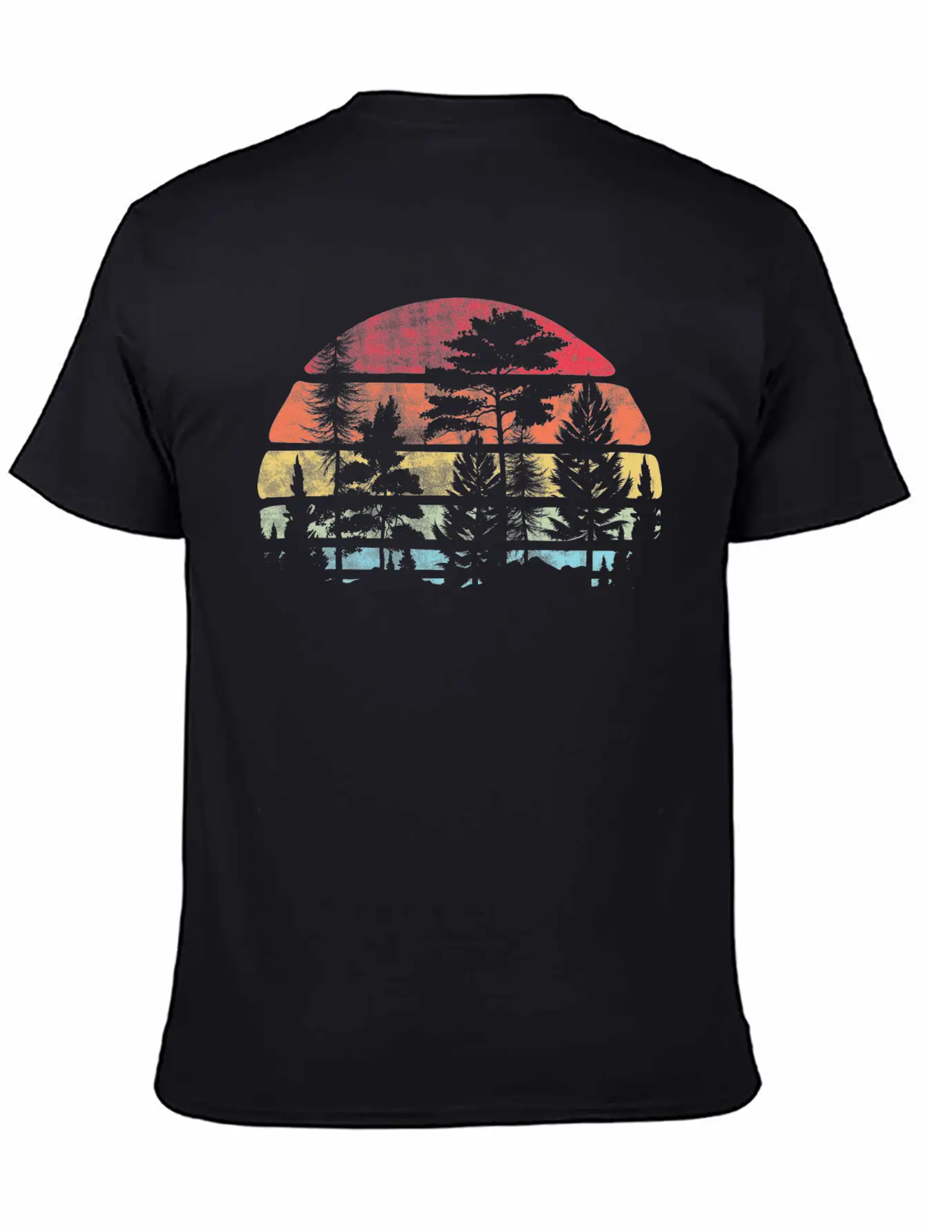Retro Style Wildlife Trees Outdoors Nature Forest Unisex Casual T-Shirt – Clean Design For Daily Comfort