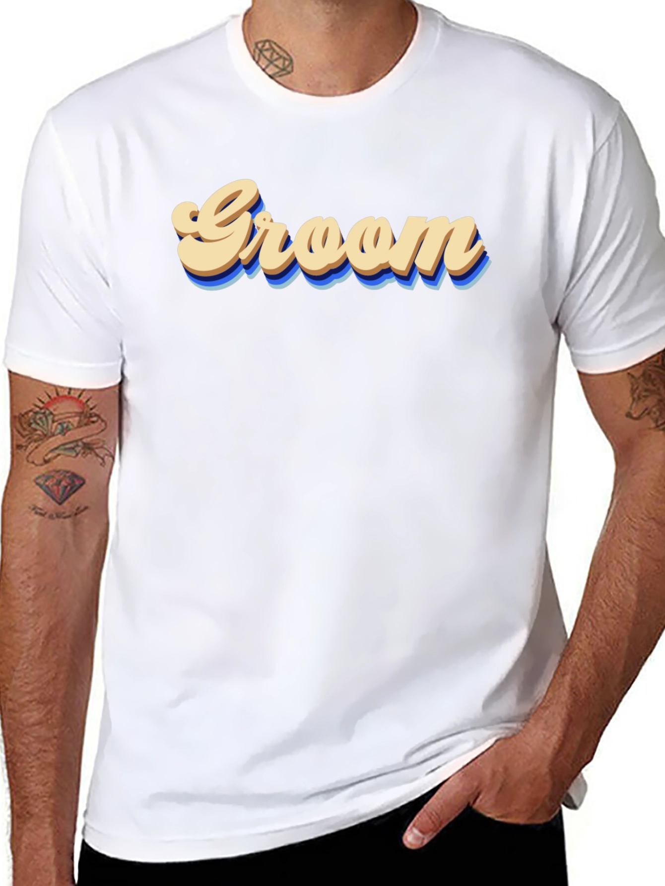 Groom Graphic Tee - Retro Wedding Party Shirt