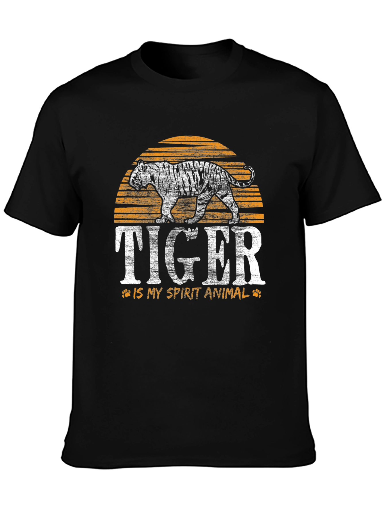 Tiger Spirit Animal Graphic Tee - Black