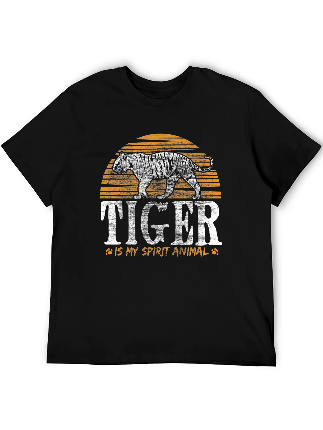 Tiger Spirit Animal Graphic Tee - Black