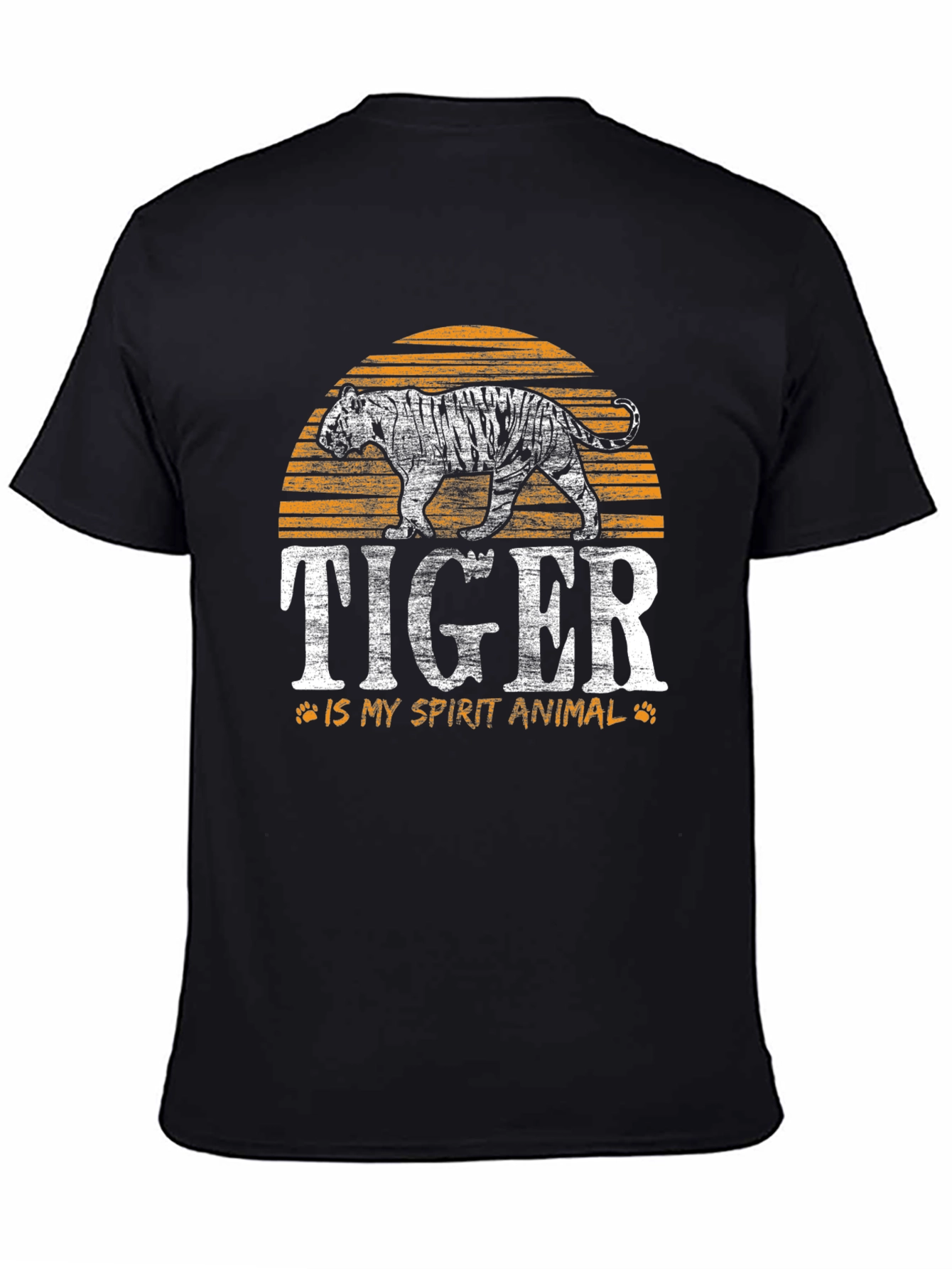 Tiger Spirit Animal Graphic Tee - Black