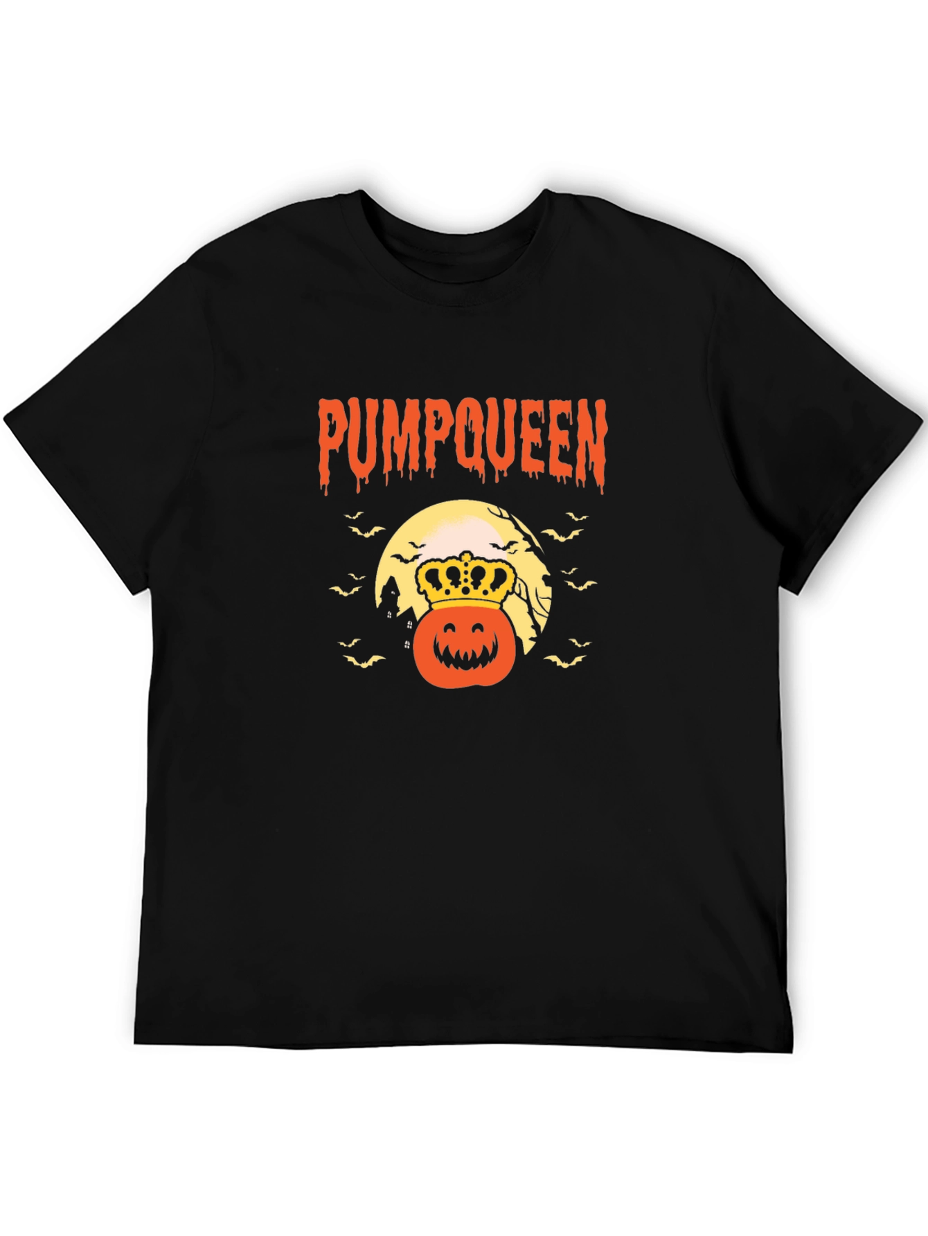 Pumpqueen Halloween Graphic Tee - Black