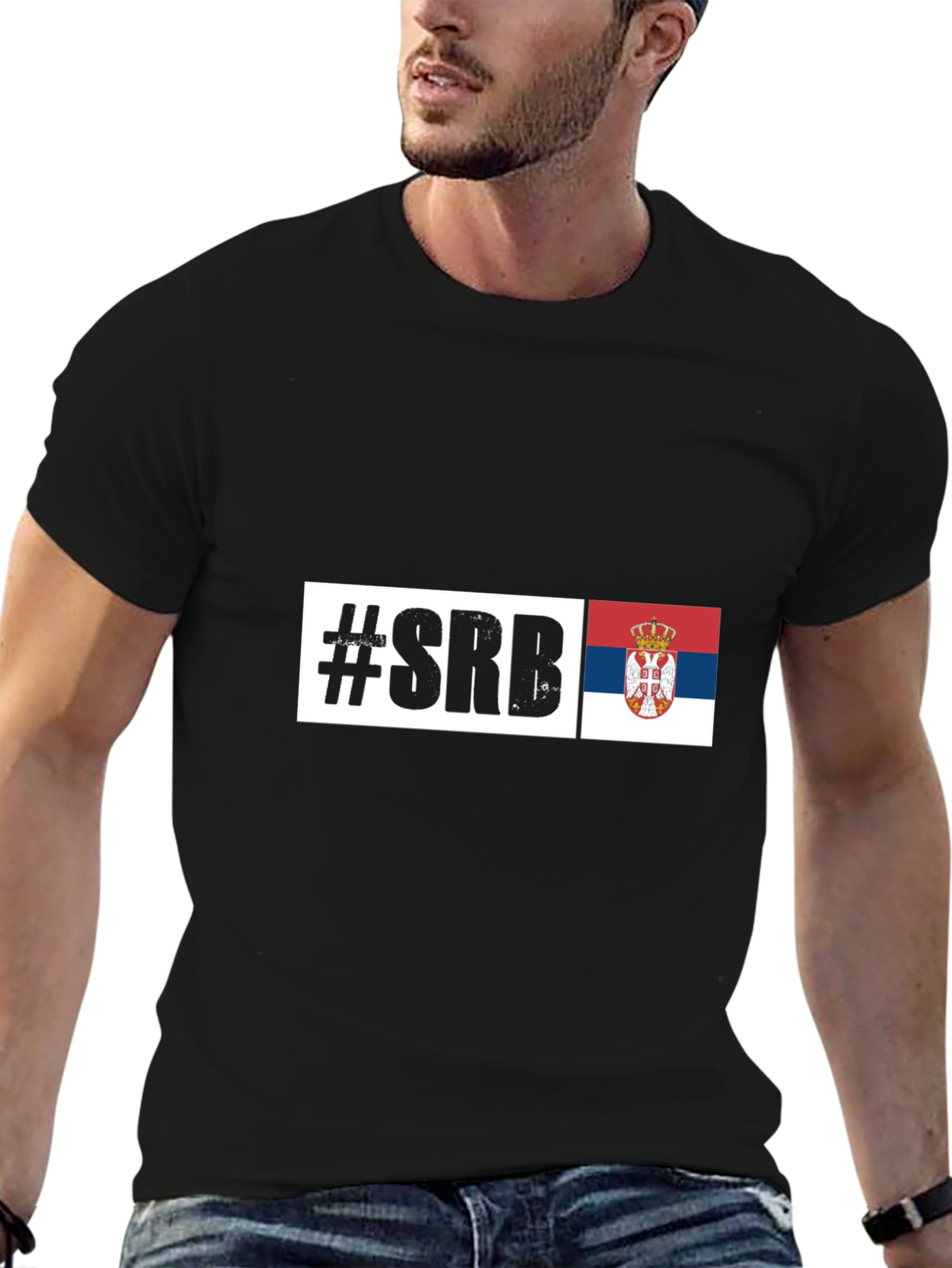 Serbia Pride Black T-Shirt #SRB Flag