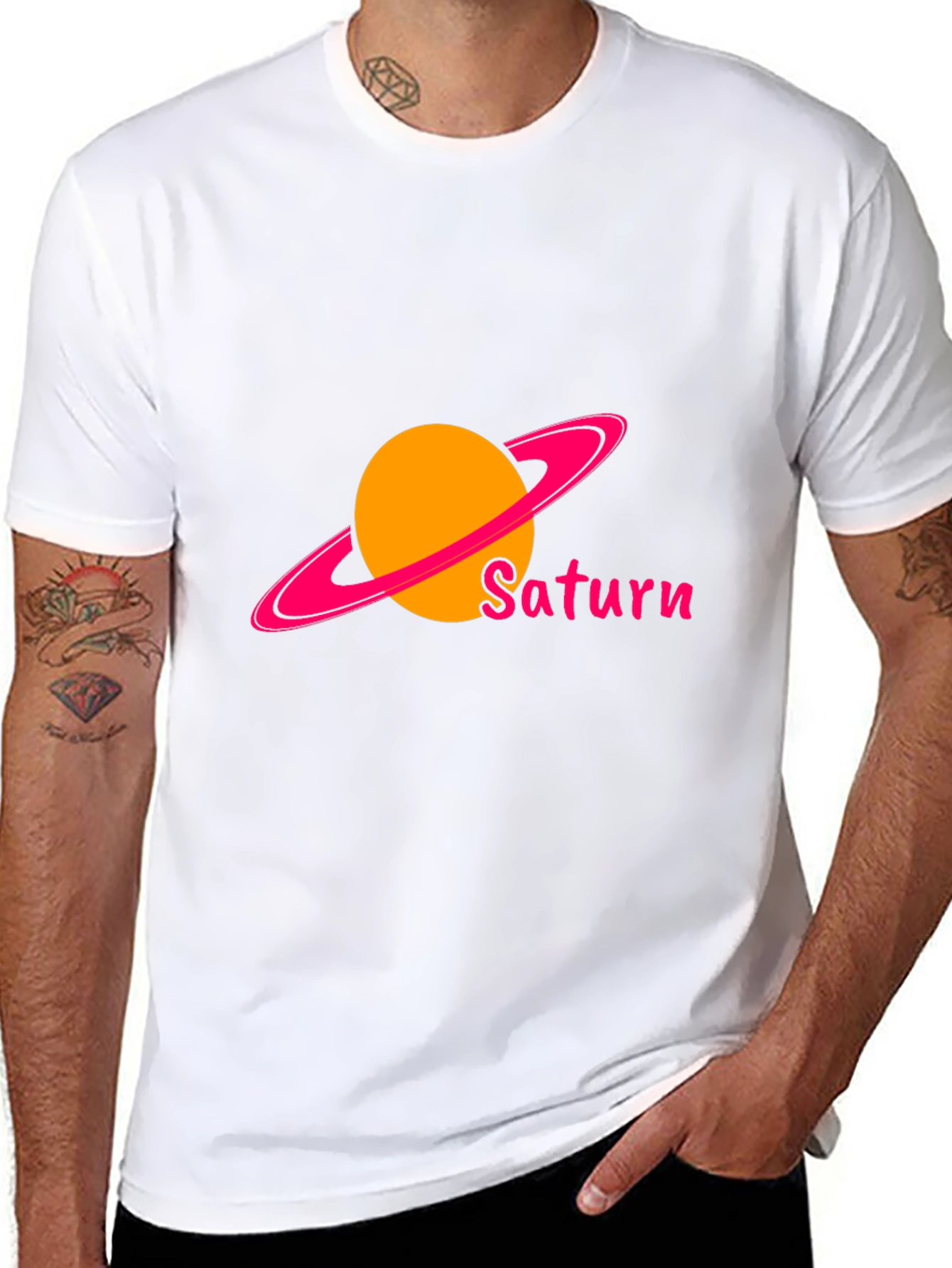 Saturn Graphic Black T-Shirt - Space & Planets