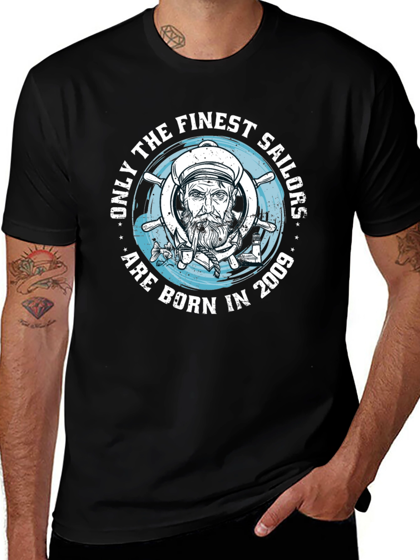 Finest Sailors Born in 2009 Black T-Shirt