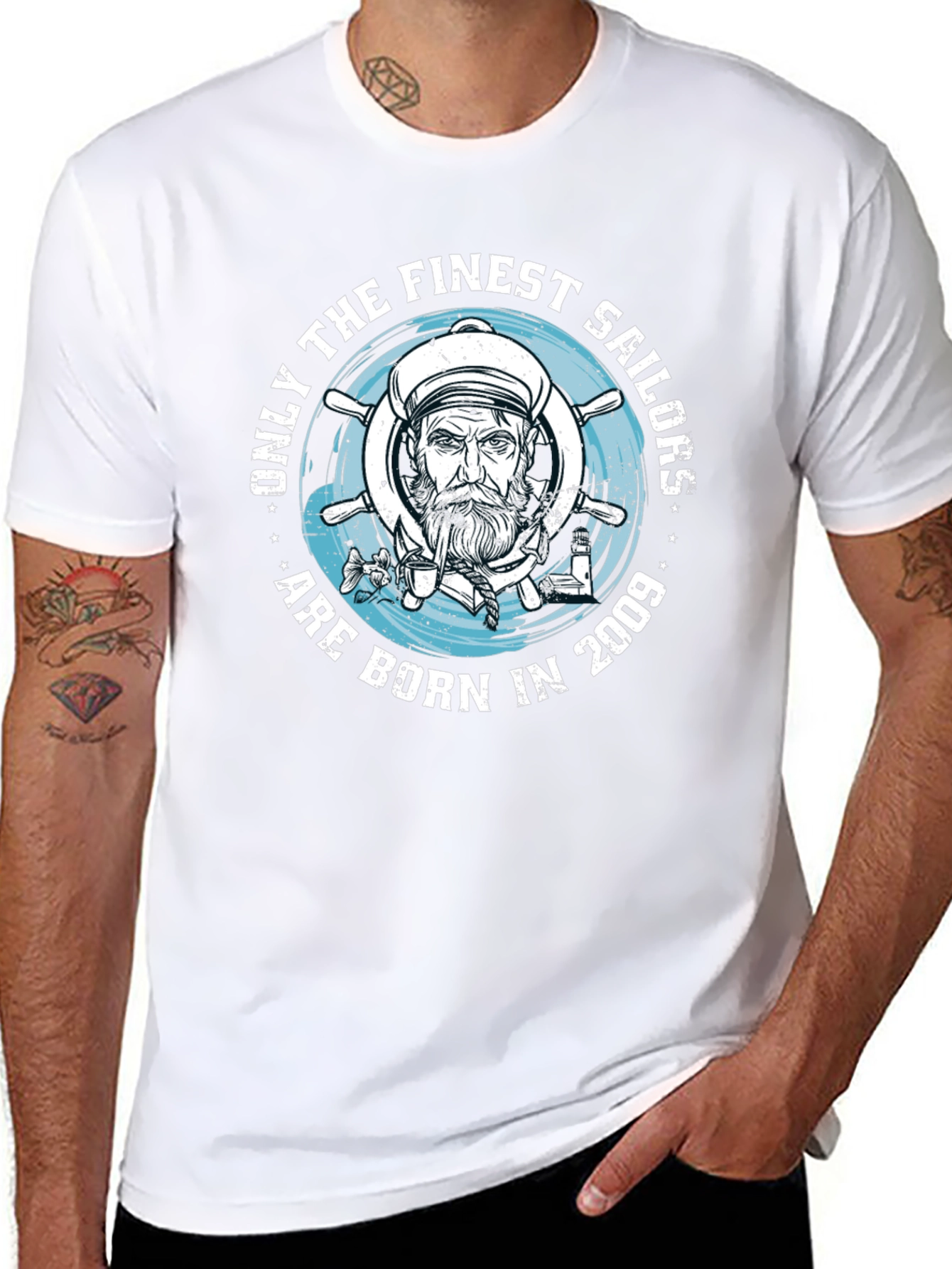 Finest Sailors Born in 2009 Black T-Shirt