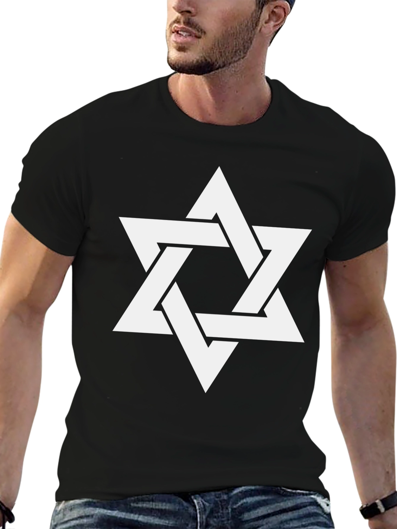 Star of David Mens Black T-Shirt