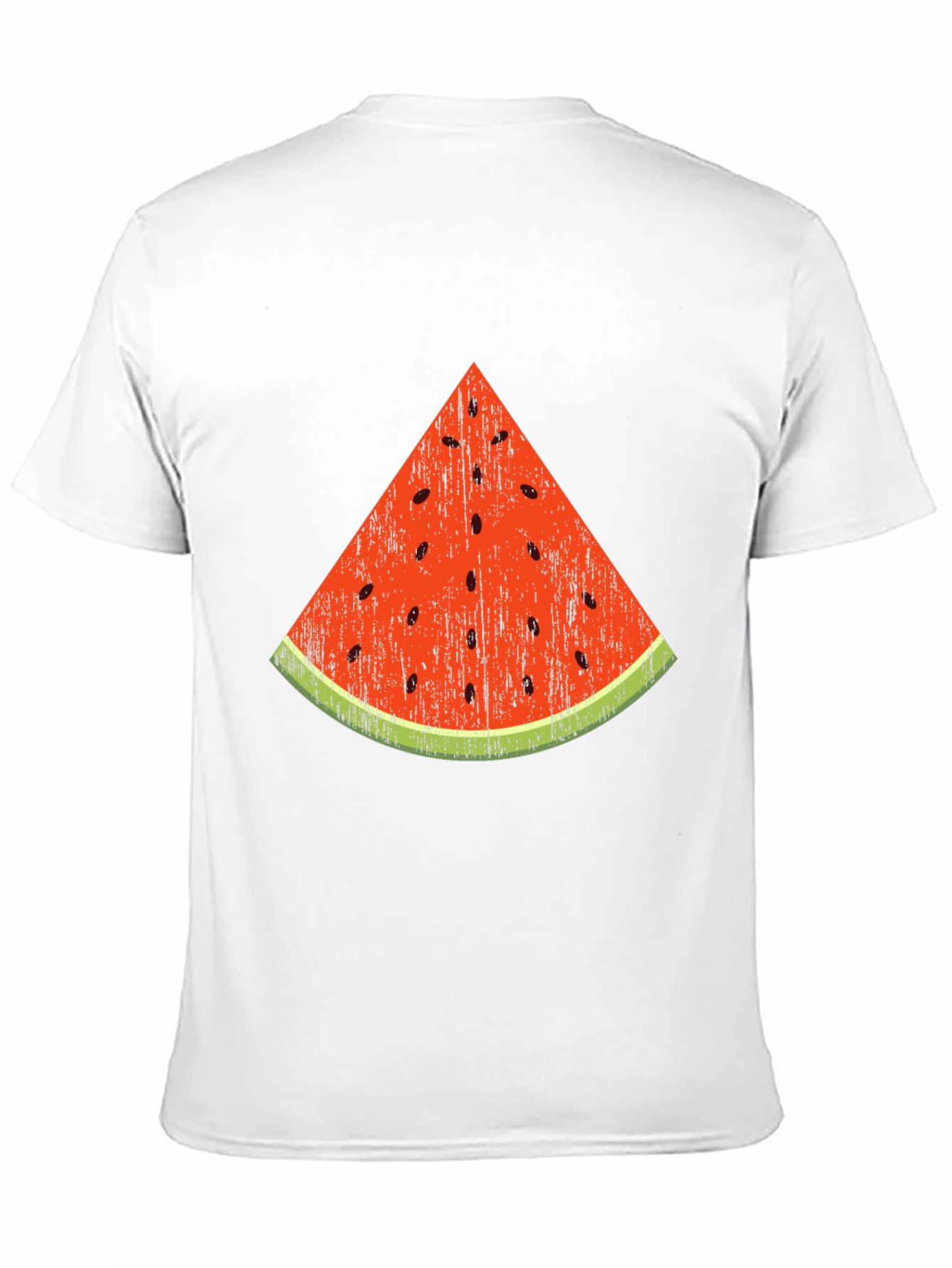 Fun Watermelon Slice Graphic Tee - Black Cotton T-Shirt