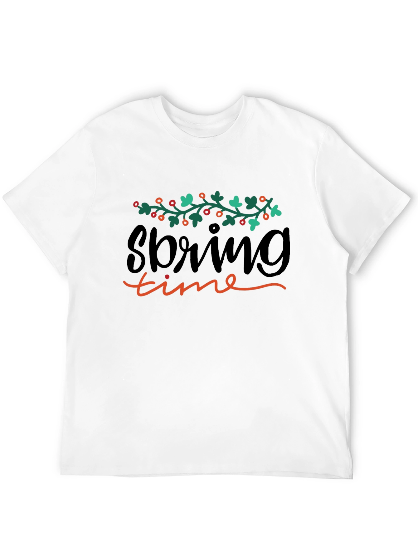 Spring Time Graphic Black T-Shirt
