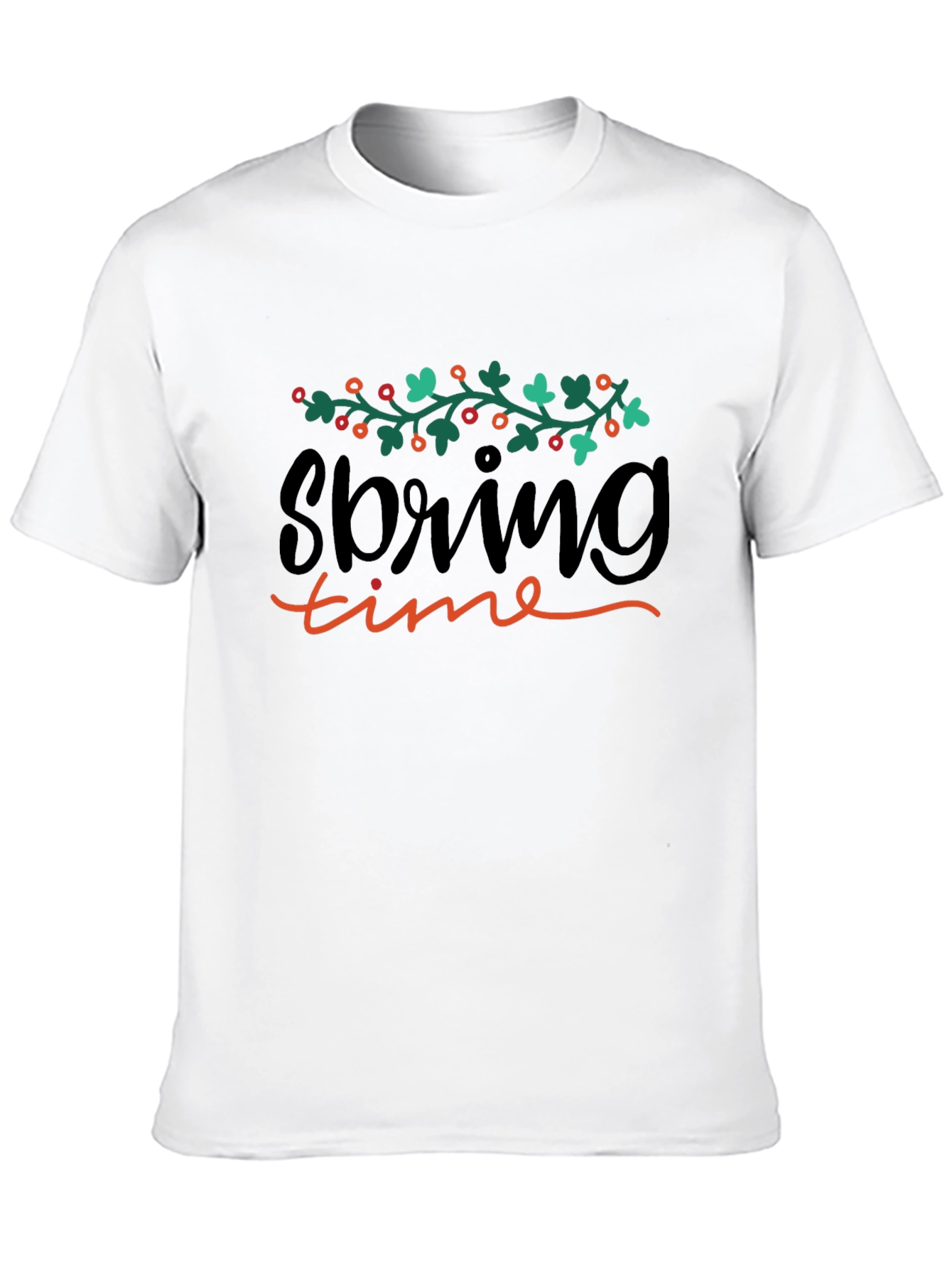 Spring Time Graphic Black T-Shirt