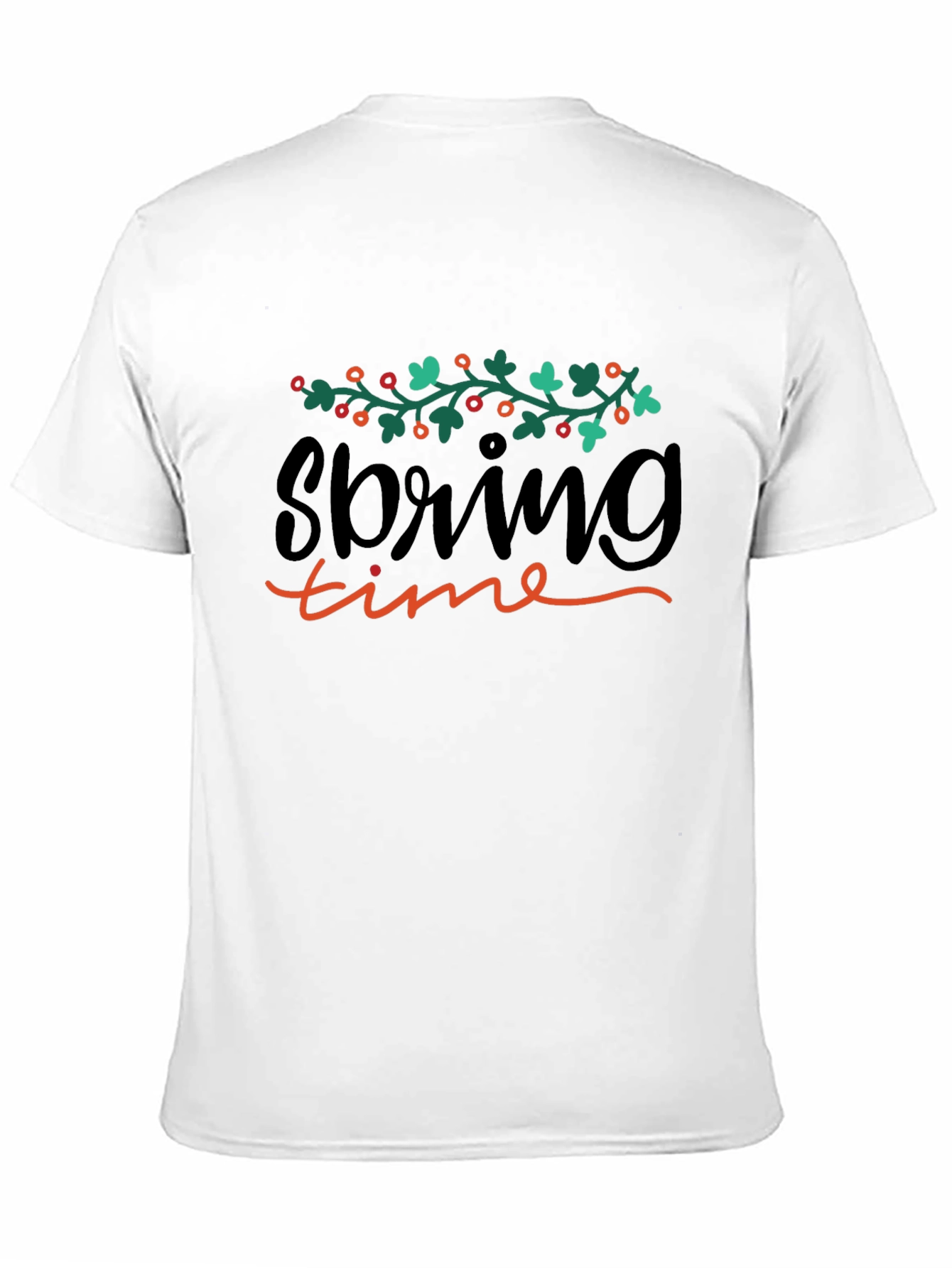 Spring Time Graphic Black T-Shirt
