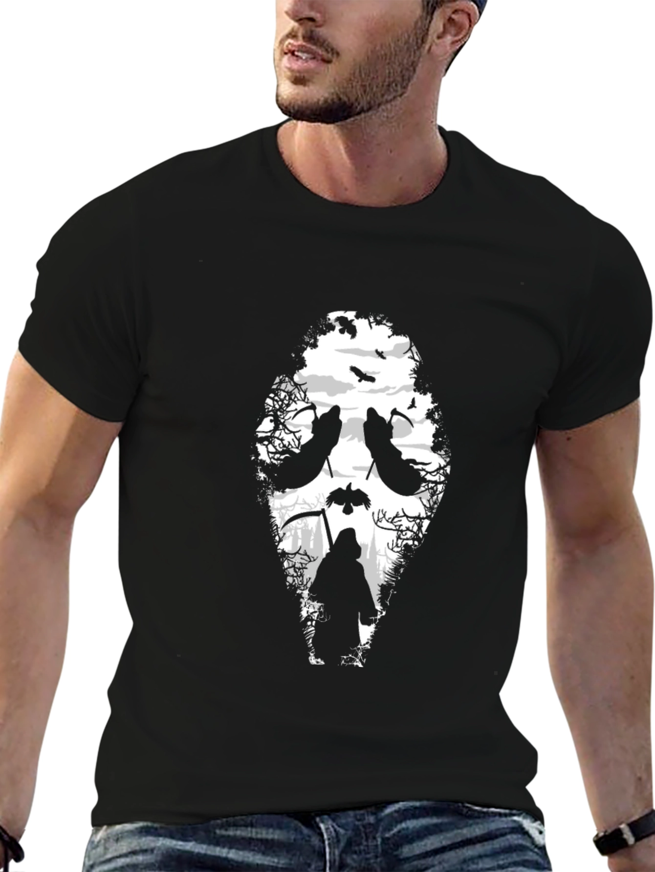 Grim Reaper Graphic T-Shirt - Black