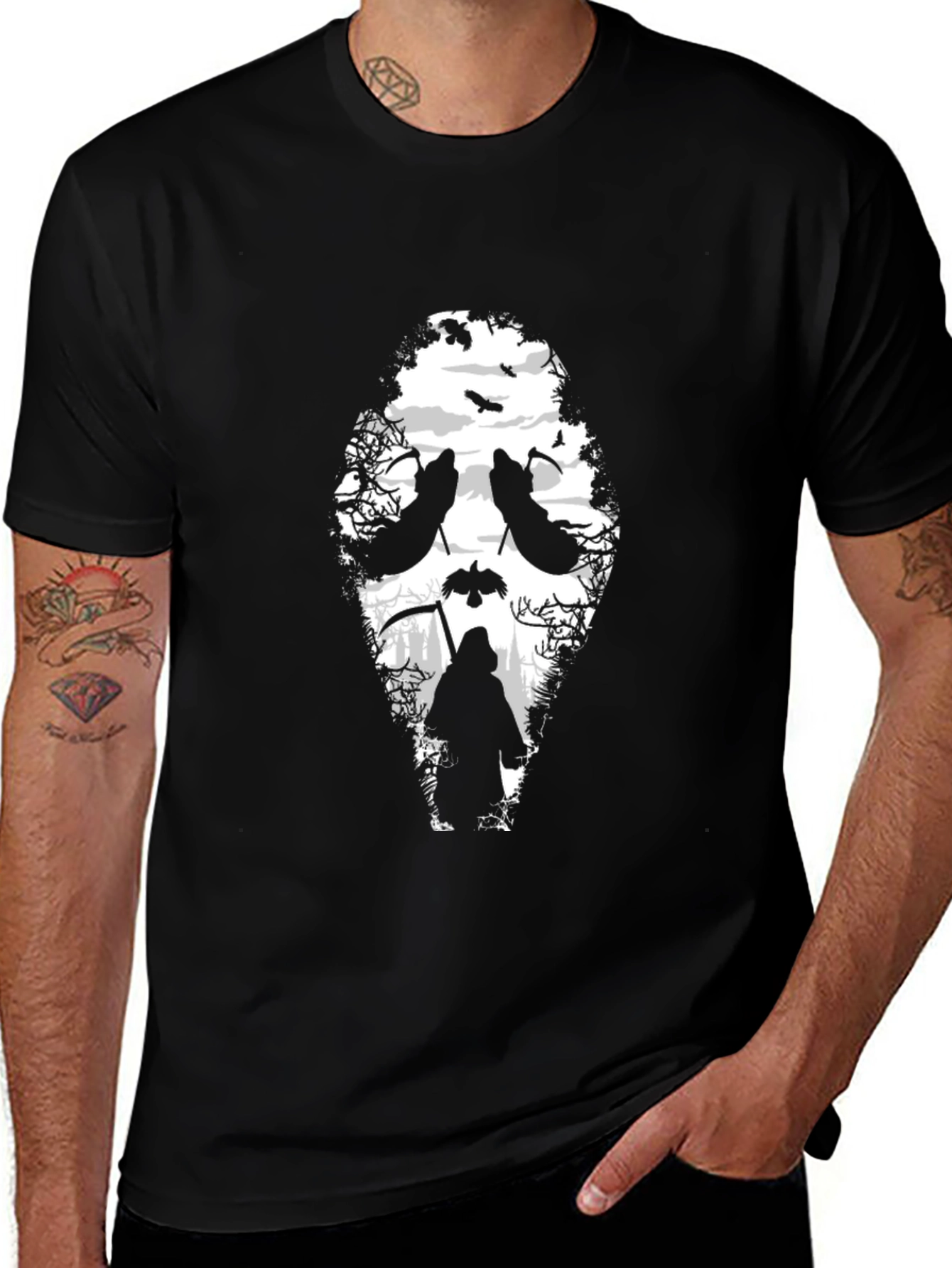 Grim Reaper Graphic T-Shirt - Black