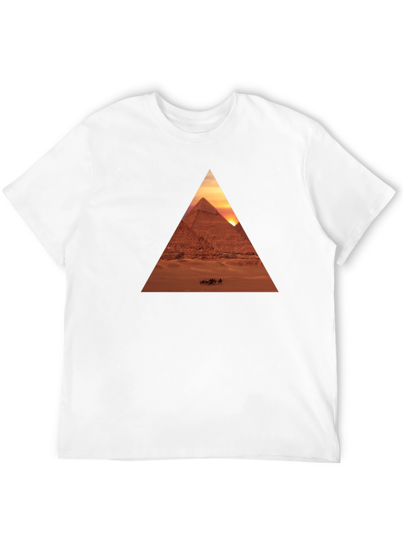 Egyptian Pyramid Triangle Graphic Tee - Black