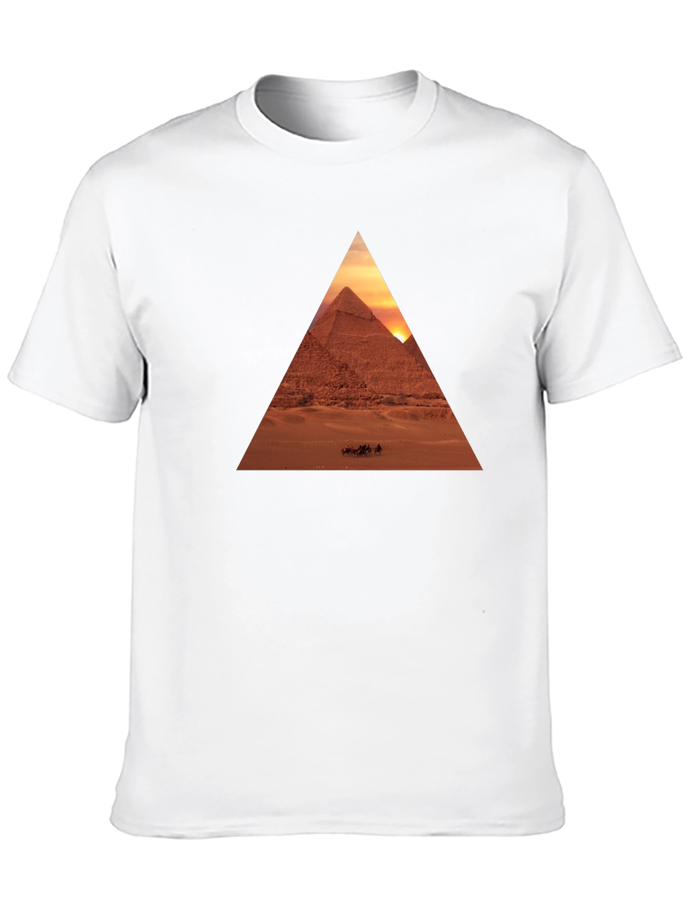 Egyptian Pyramid Triangle Graphic Tee - Black