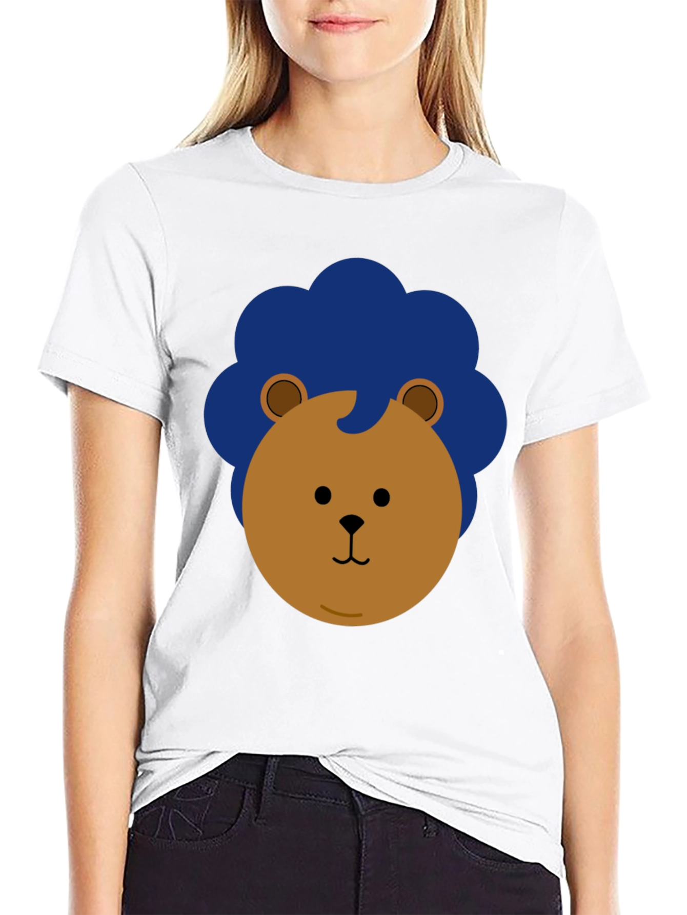 Lion Graphic Print Black Casual Tee