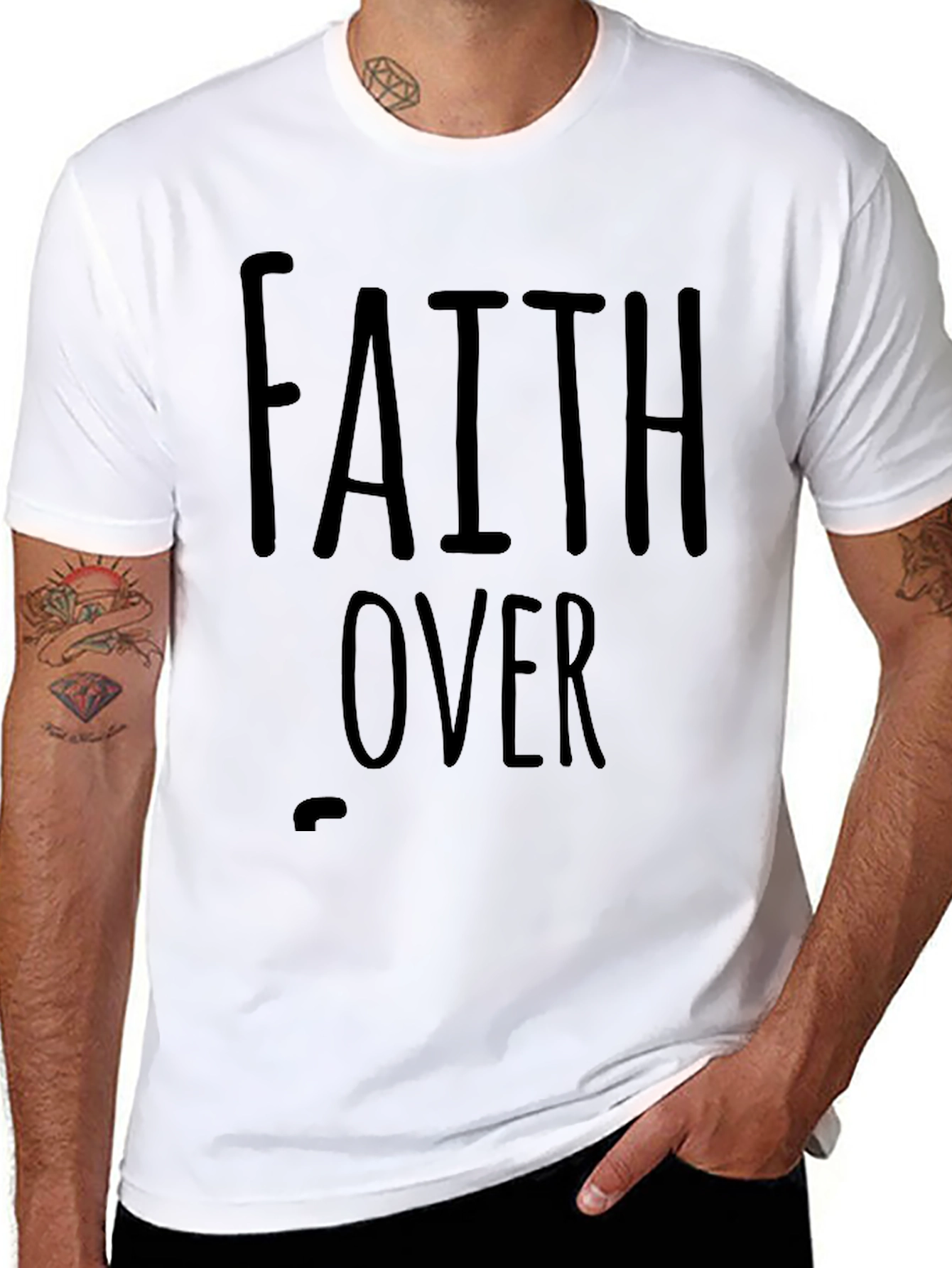 Faith Over Fear Graphic Tee - Black Cotton T-Shirt