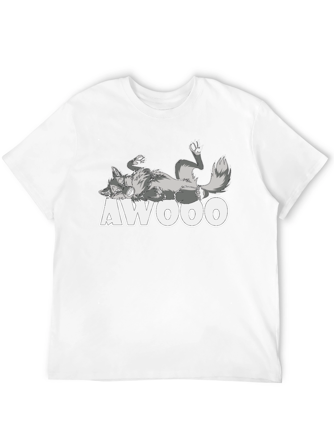 AWOOO Wolf Graphic Tee - Black Cotton T-Shirt